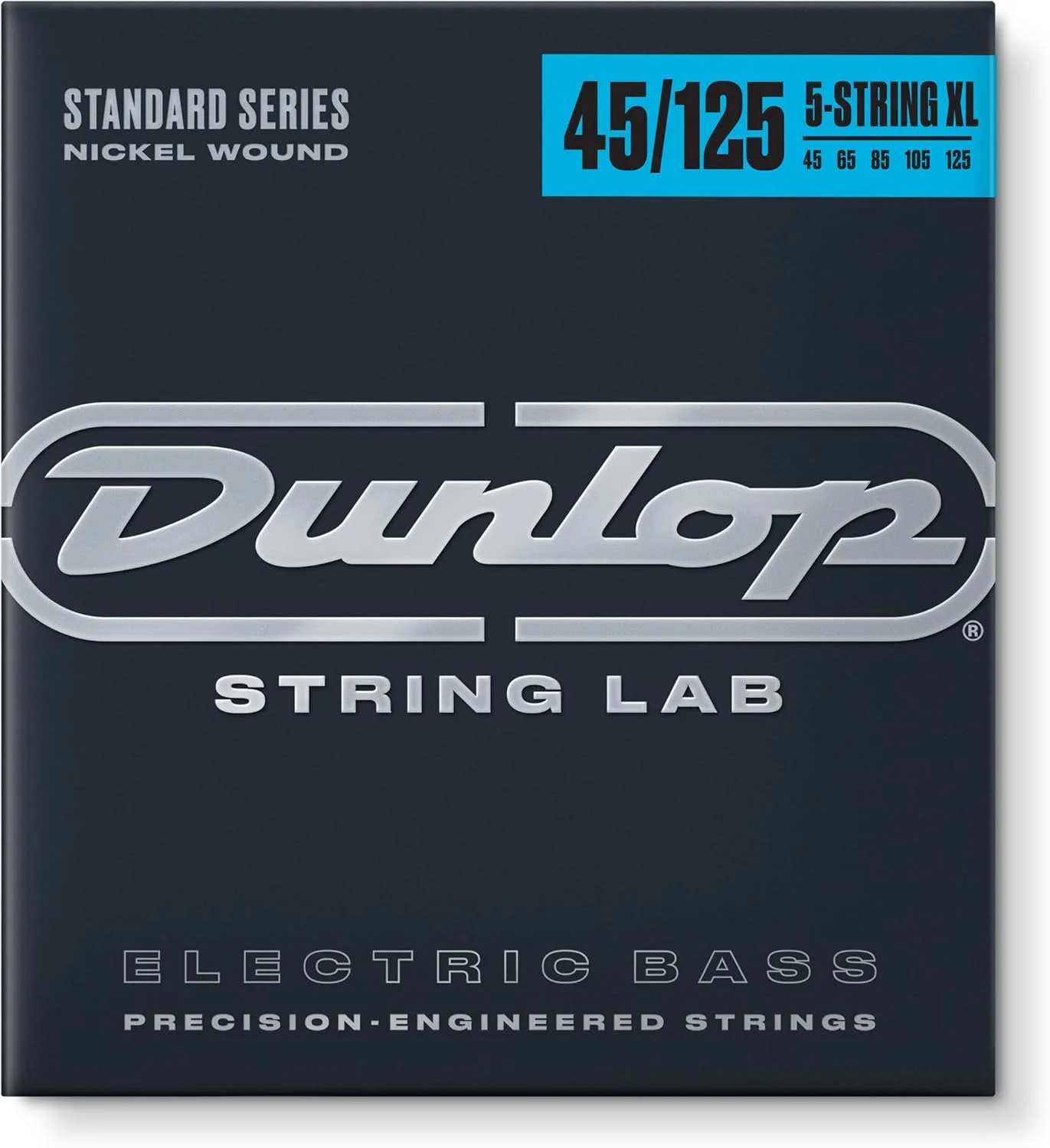 سیم های گیتار باس جیم دانلوپ با روکش نیکل، مقیاس XL، مجموعه 5 عددی (DBN45125XL)