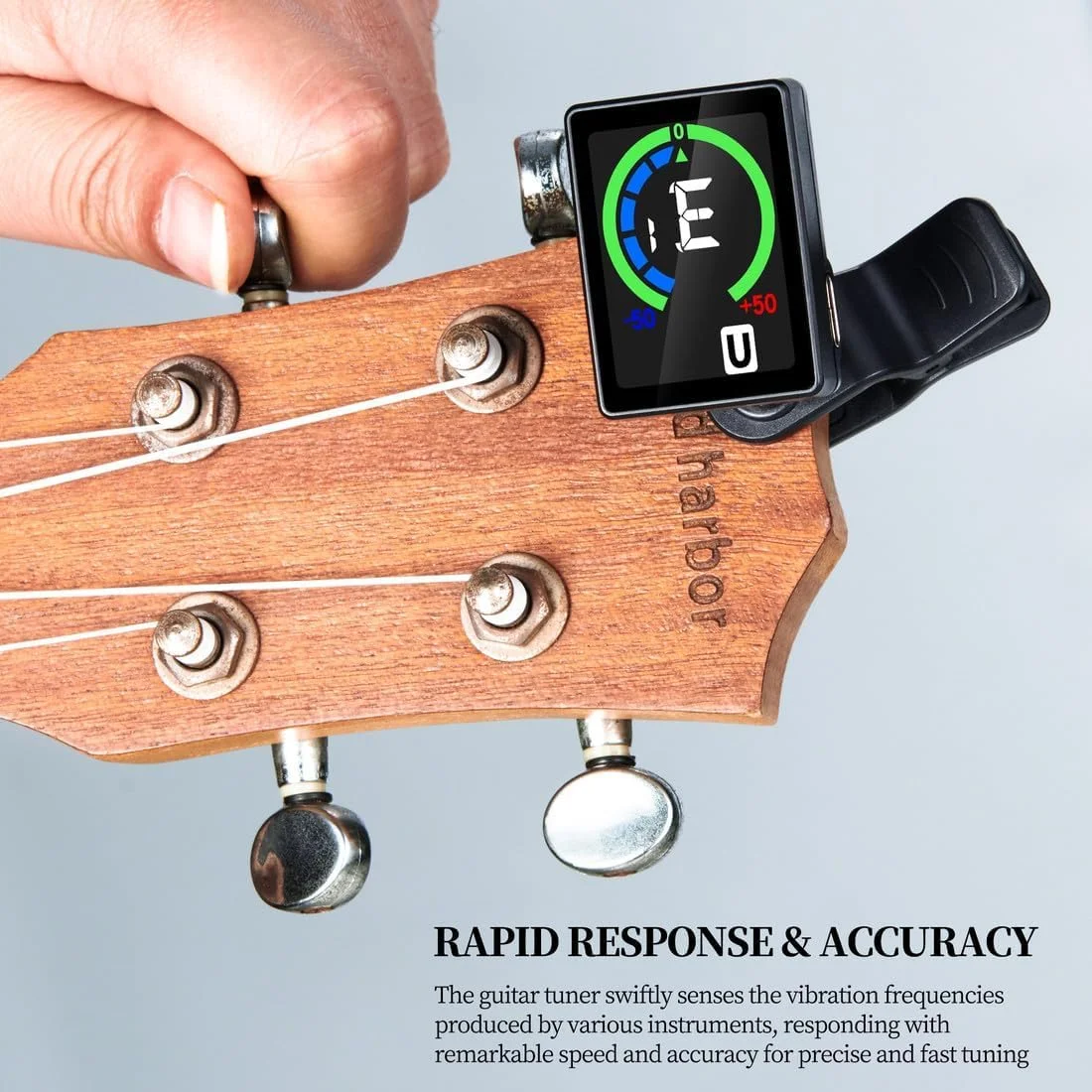 کوک کننده گیتار قابل شارژ KASTWAVE، گیره کوک برای گیتار، باس، یوکللی، ویولن و حالت های کوک کروماتیک، کوک دقیق و سریع، صفحه نمایش فوق العاده روشن برای خواندن، برای حرفه ای ها/مبتدیان