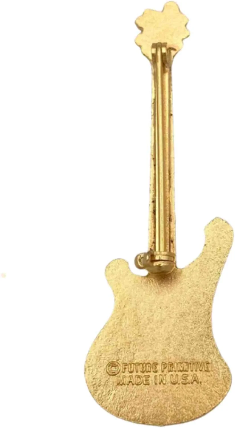 سنجاق سینه گیتار باس الکتریکی - سفید