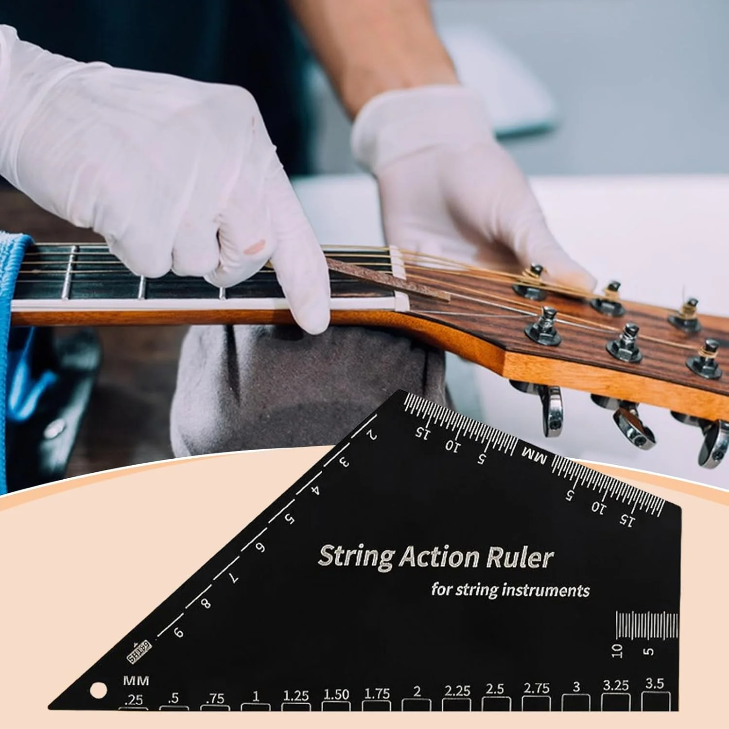 ابزار اندازه گیری اکشن سیم گیتار - ابزار اندازه گیری ارتفاع سیم گیتار باس استیل ضد زنگ | ابزار خط کش اندازه گیری دقیق برای گیتار باس، بانجو و یوکللی ابزار اندازه گیری اکشن سیم گیتار - ابزار اندازه گیری ارتفاع سیم گیتار باس استیل ضد زنگ | ابزار خط کش اندازه گیری دقیق برای گیتار باس، بانجو و یوکللی