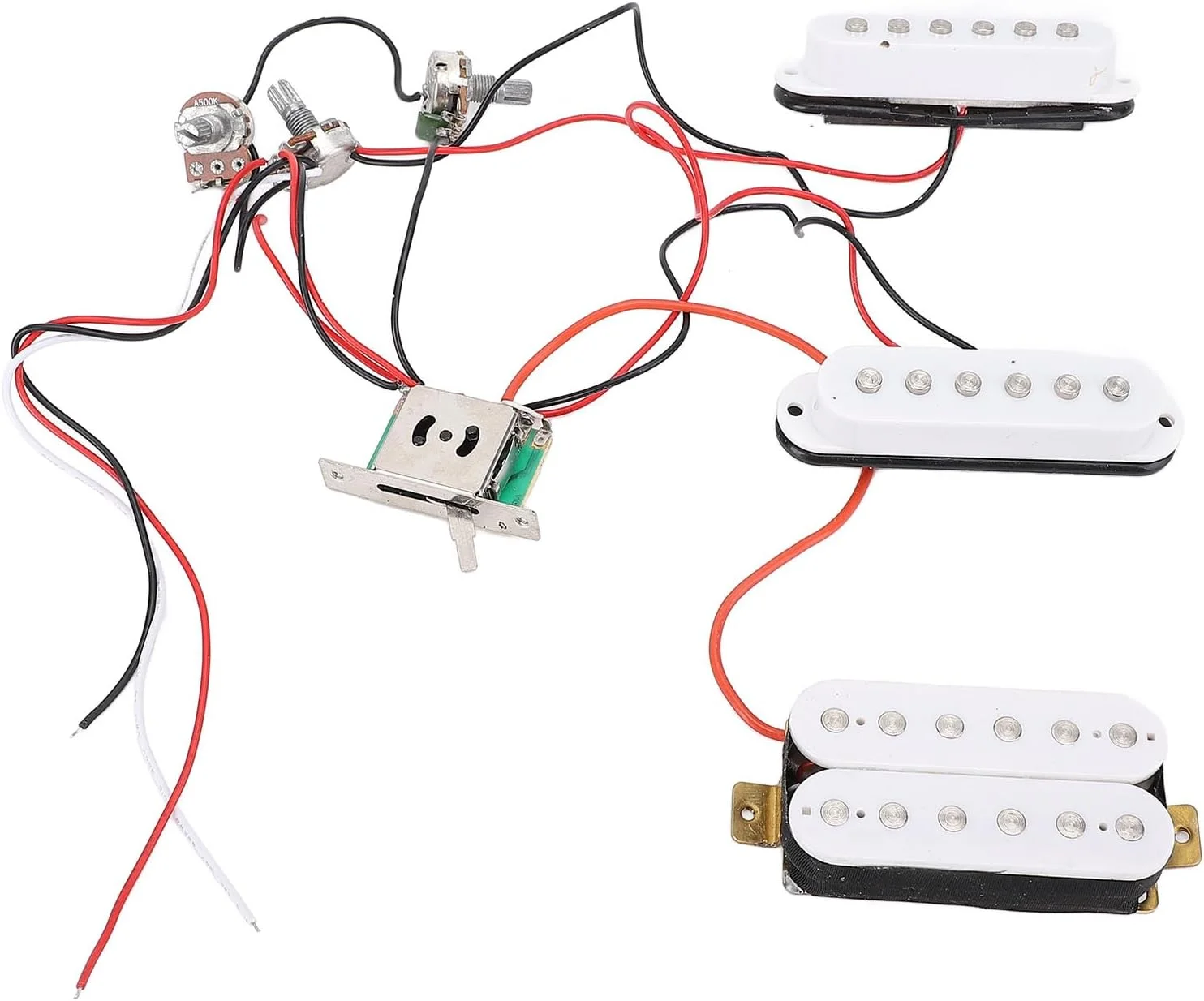 ست پیکاپ گیتار SSH، پیکاپ هامباکر گیتارهای باس کویل دوبل سفید برای گیتار الکتریک ST