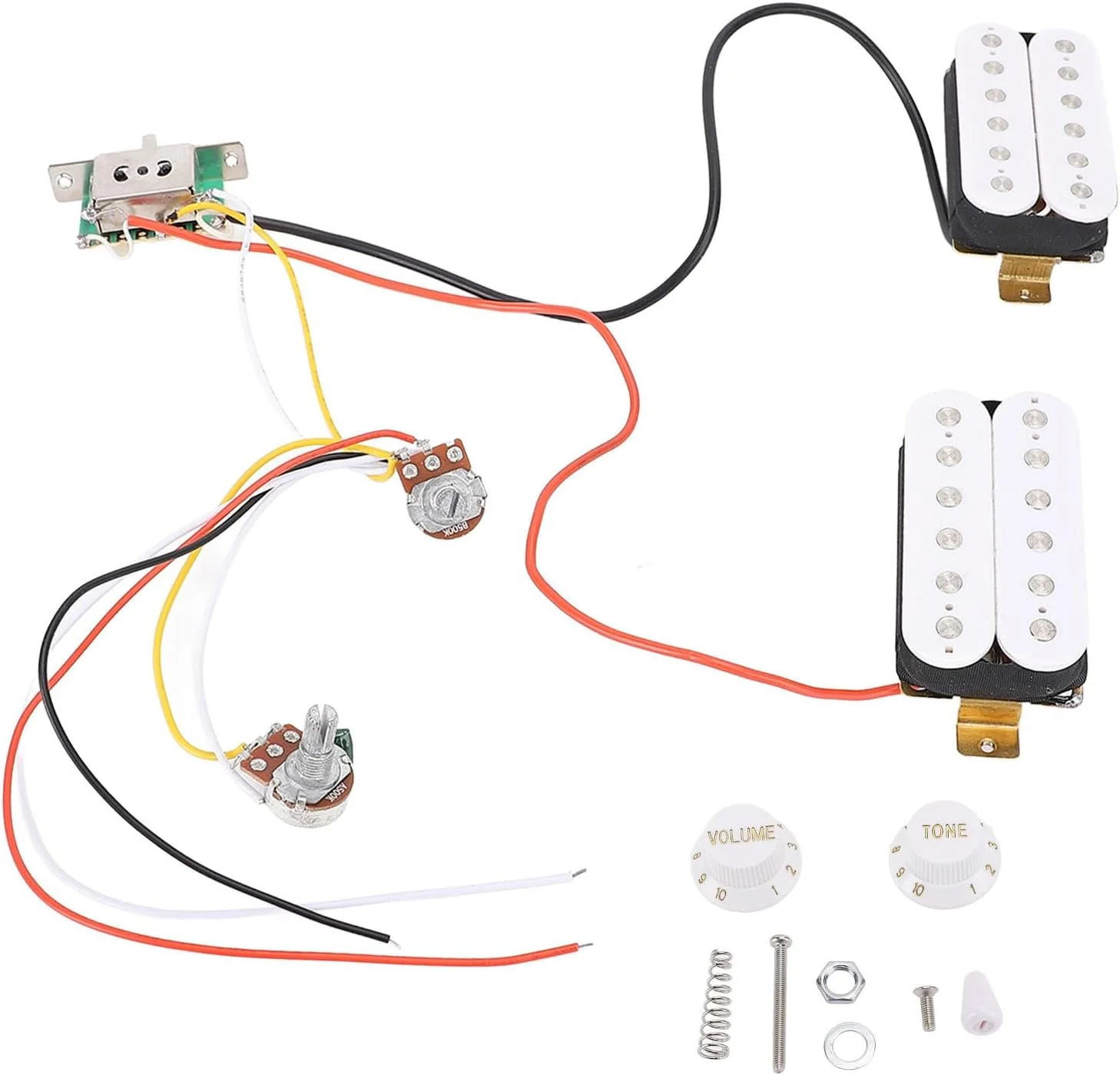 ست پیکاپ گیتار HH، سیم پیچ های سفید پیکاپ هامباکر گیتار باس برای پنل گیتار الکتریک ST