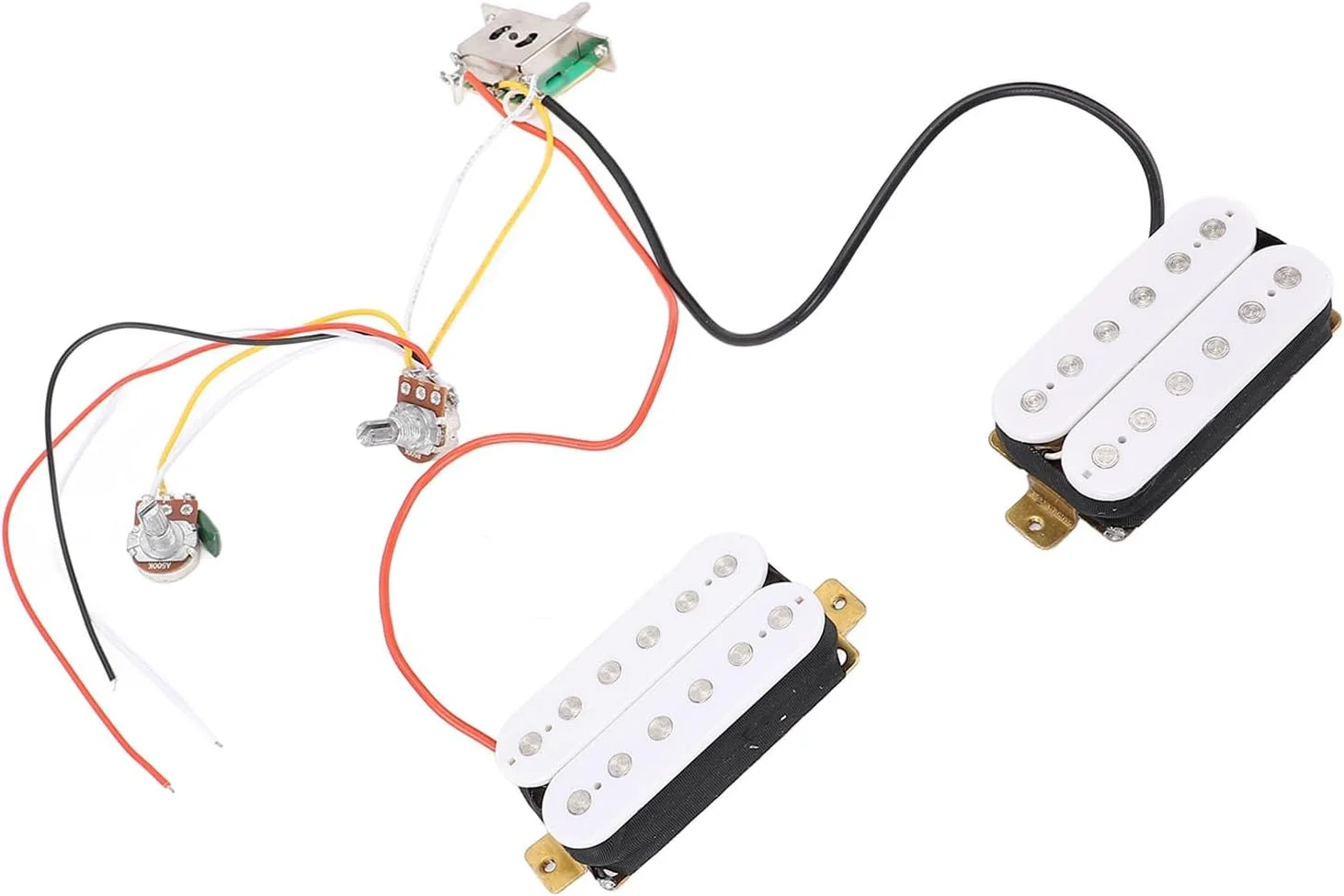 ست پیکاپ گیتار HH، سیم پیچ های سفید پیکاپ هامباکر گیتار باس برای پنل گیتار الکتریک ST