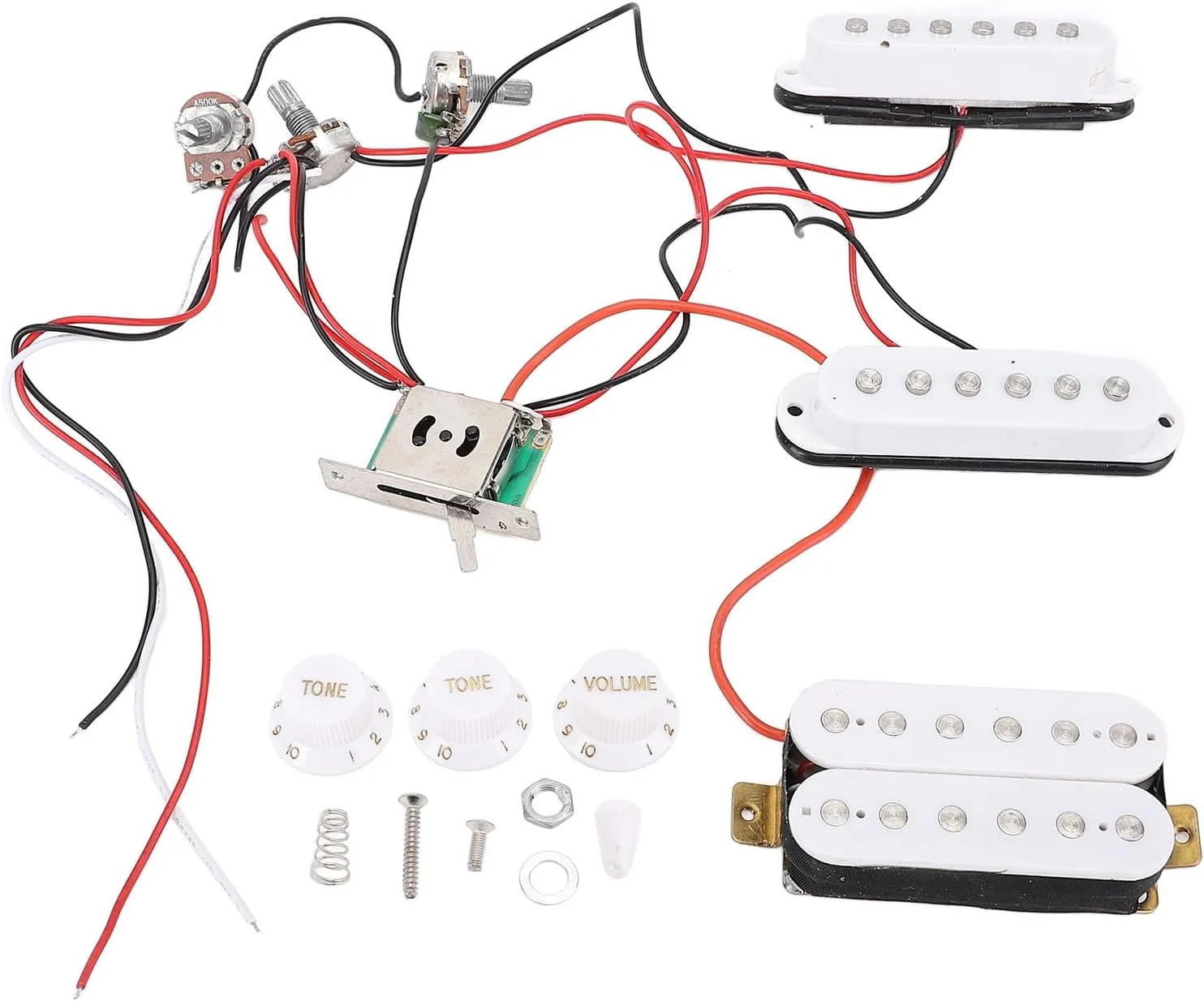 ست پیکاپ گیتار SSH، پیکاپ هامباکر گیتارهای باس کویل دوبل سفید برای گیتار الکتریک ST