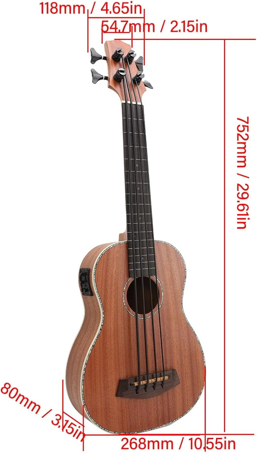 گیتار باس 16 فرت با اکولایزر برای گیتار باس آکوستیک 4 سیم، یوکللی، قطعات گیتار باس