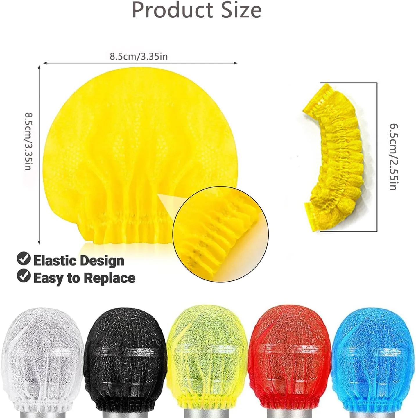100 عدد روکش میکروفون یکبار مصرف، محافظ باد میکروفون دستی نبافته، روکش های بهداشتی میکروفون، مناسب برای KTV، کارائوکه، مصاحبه ها، استودیوهای ضبط، اجراها، سخنرانی ها