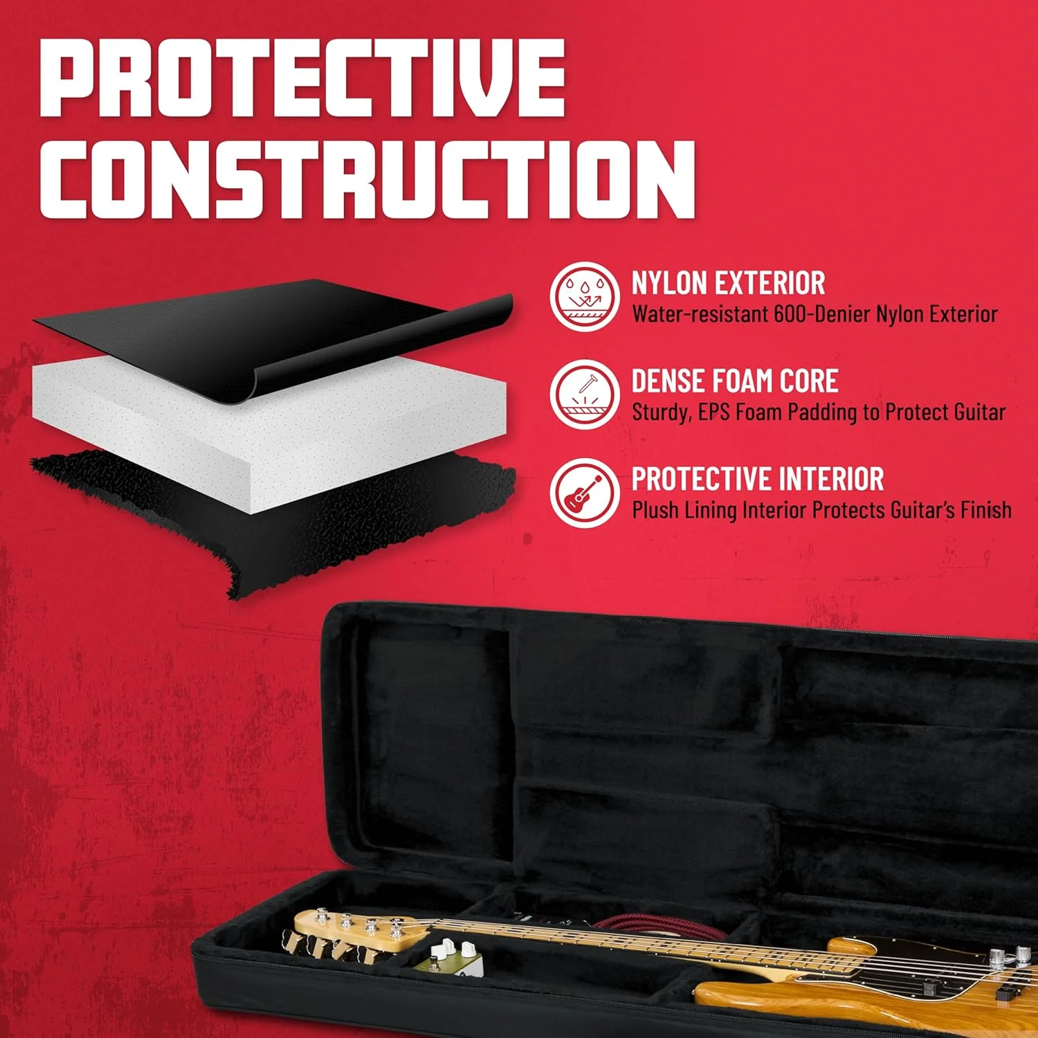 کیف سبک وزن فوم سخت EPS گیتور برای گیتارهای باس کیف سبک وزن فوم سخت EPS گیتور برای گیتارهای باس