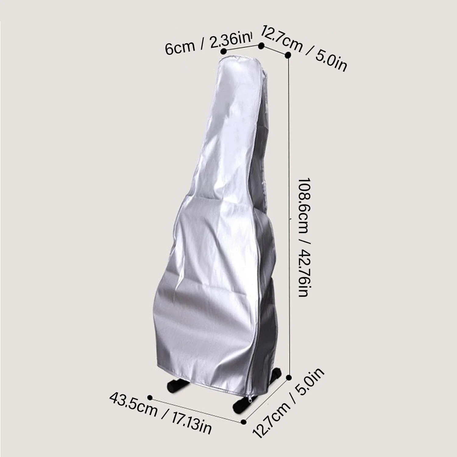 روکش ضد گرد و غبار گیتار با پوشش نقره ای، محافظت در برابر آفتاب و ضد آب برای گیتارهای آکوستیک، الکتریک و باس