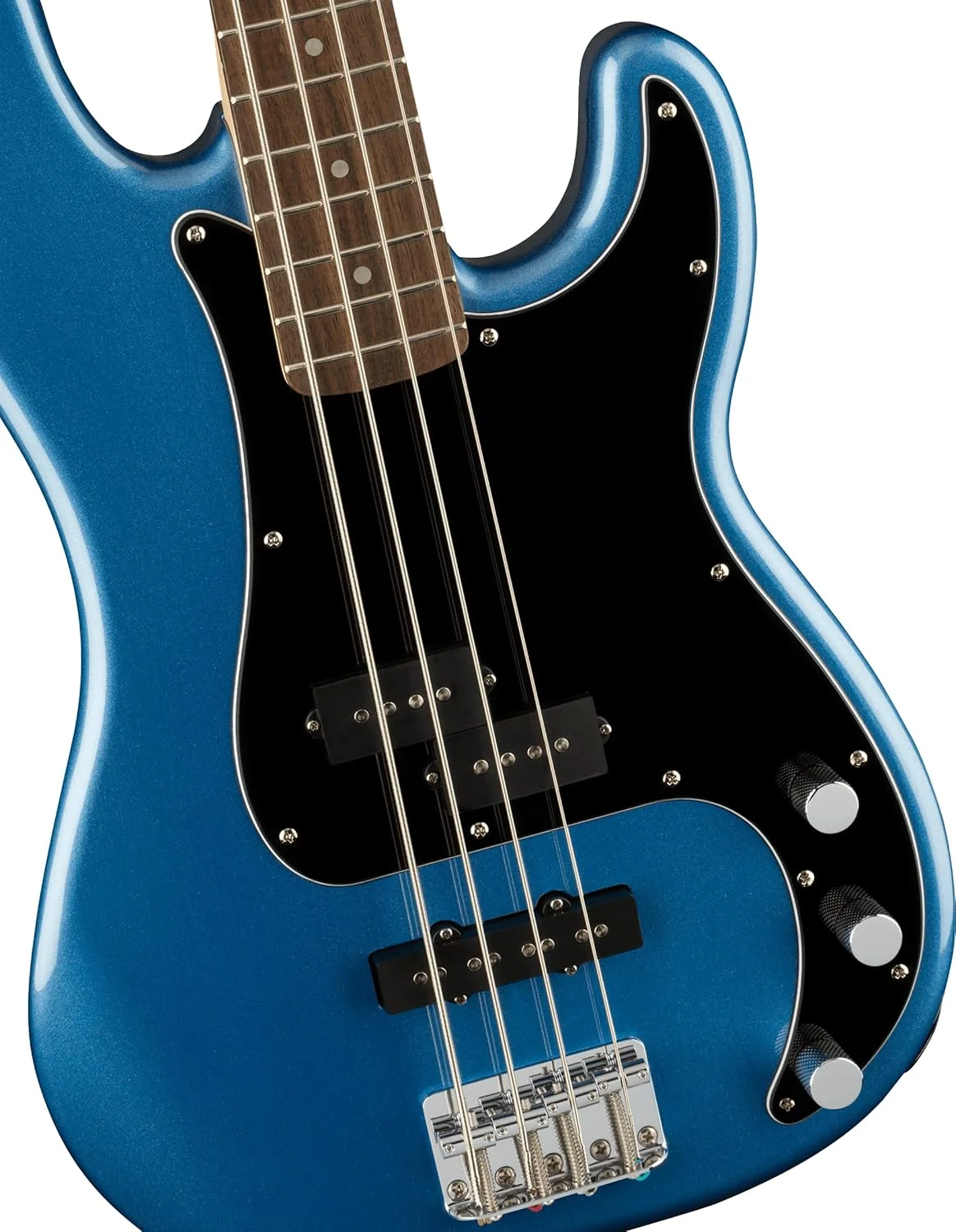 فندر اسکایر سری Affinity¹ Precision Bass® PJ، صفحه انگشتگذاری لورل، پیکگارد مشکی، آبی Lake Placid فندر اسکایر سری Affinity¹ Precision Bass® PJ، صفحه انگشتگذاری لورل، پیکگارد مشکی، آبی Lake Placid