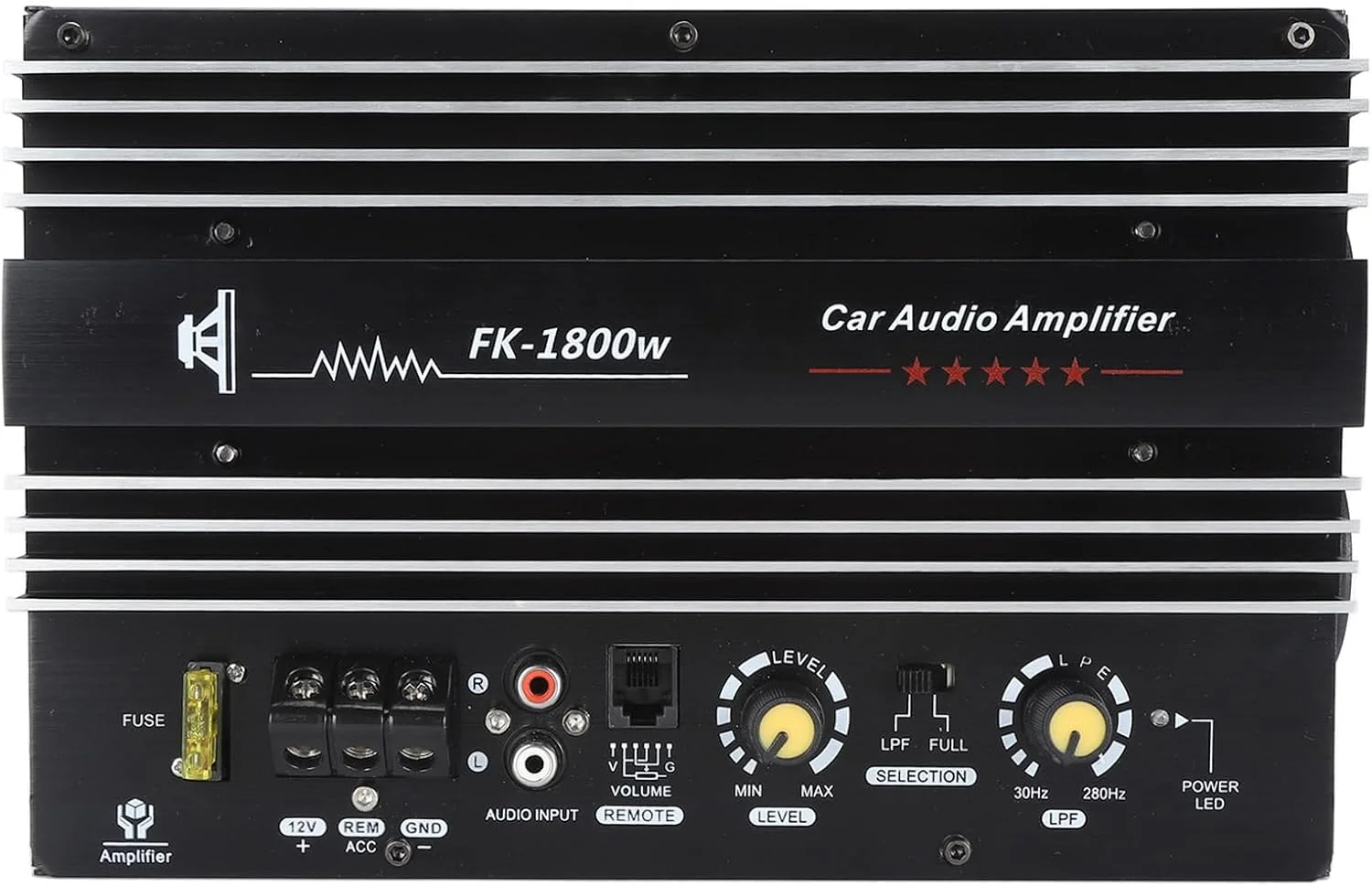 برد آمپلی فایر خودرو Cryfokt، برد آمپلی فایر ساب ووفر خودرو 12 ولت 1800 وات با توان بالا برای بلندگوی دو سیم پیچ صوتی