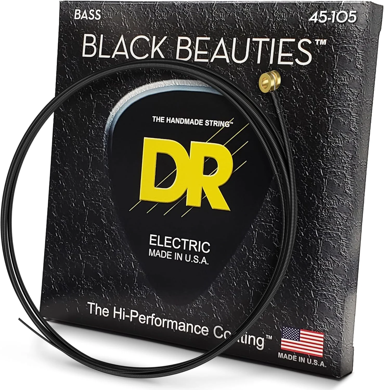سیم‌های گیتار باس مشکی DR Strings Black Beauties با روکش مشکی 45-105 (BKB-45)
