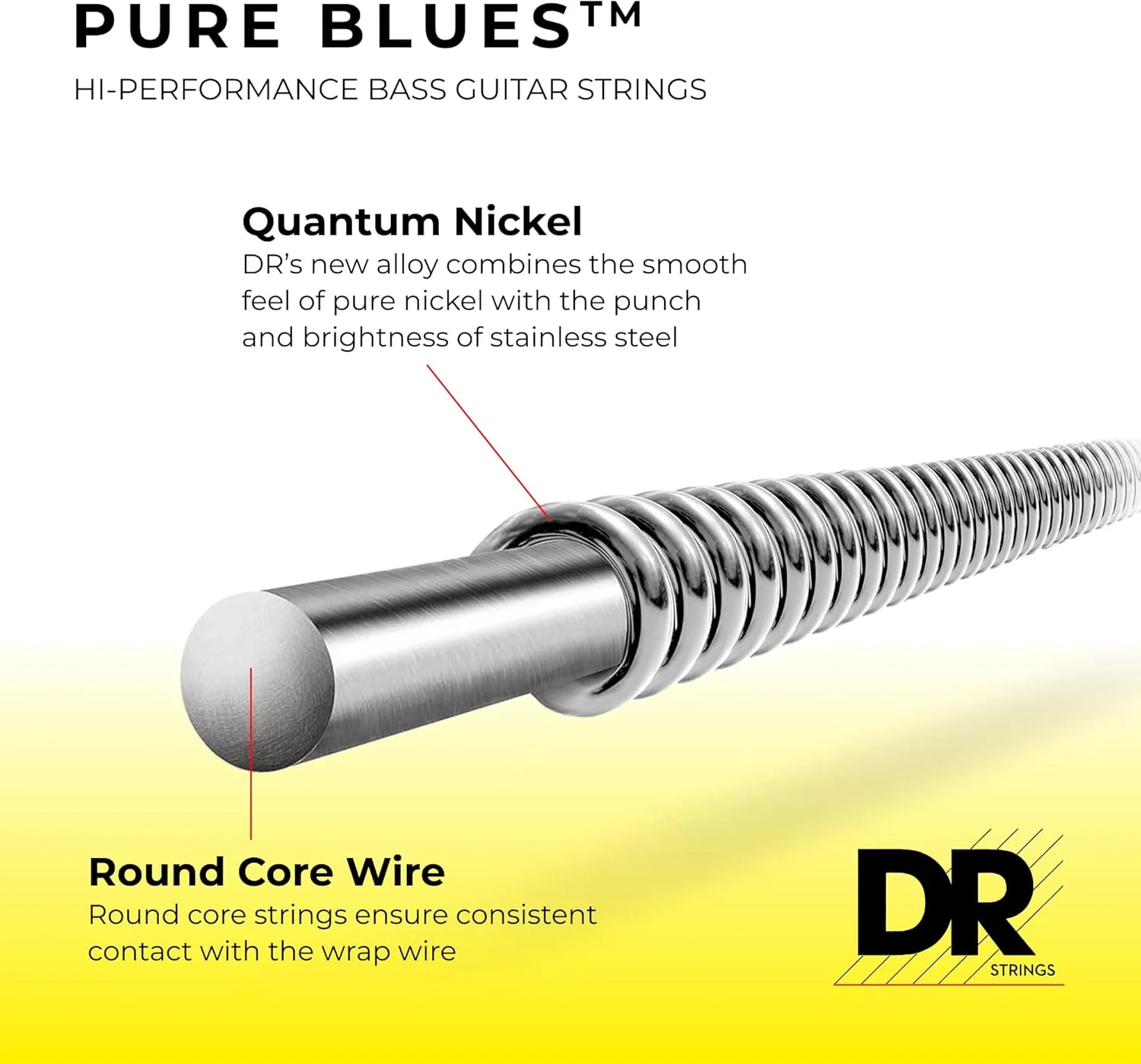 سیم های گیتار باس DR Strings Pure Blues Victor Wooten Signature 40-95 (PBVW-40)