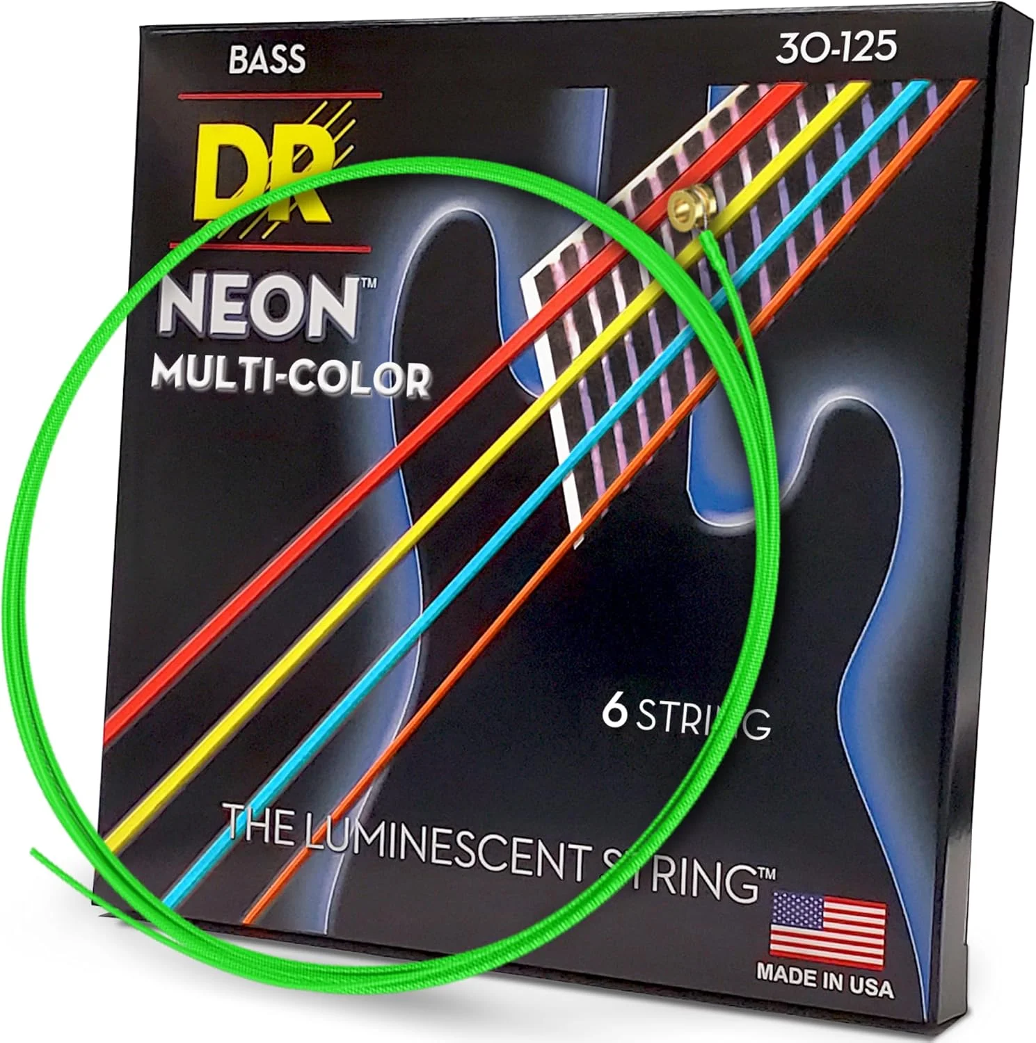 سیم گیتار باس 6 سیم DR Strings NMCB6-30 DR NEON، مدیوم، چند رنگ