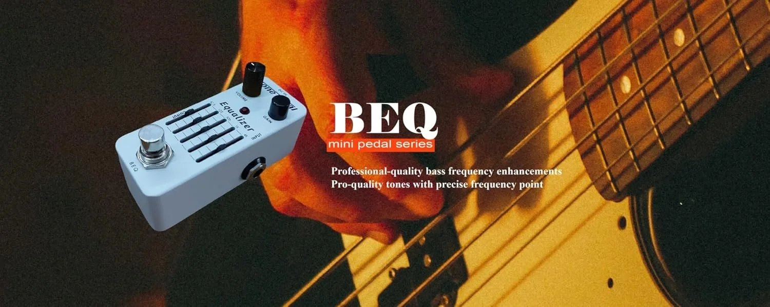 طراحی و ساخت تایوان، بخشی از سری پدال های MINI، مدل BEQ می تواند مدار جبران کننده را برای افزایش فرکانس صدای گیتار باس شما بهبود بخشد. دارای دکمه تنظیم حجم صدا و تقویت بهره