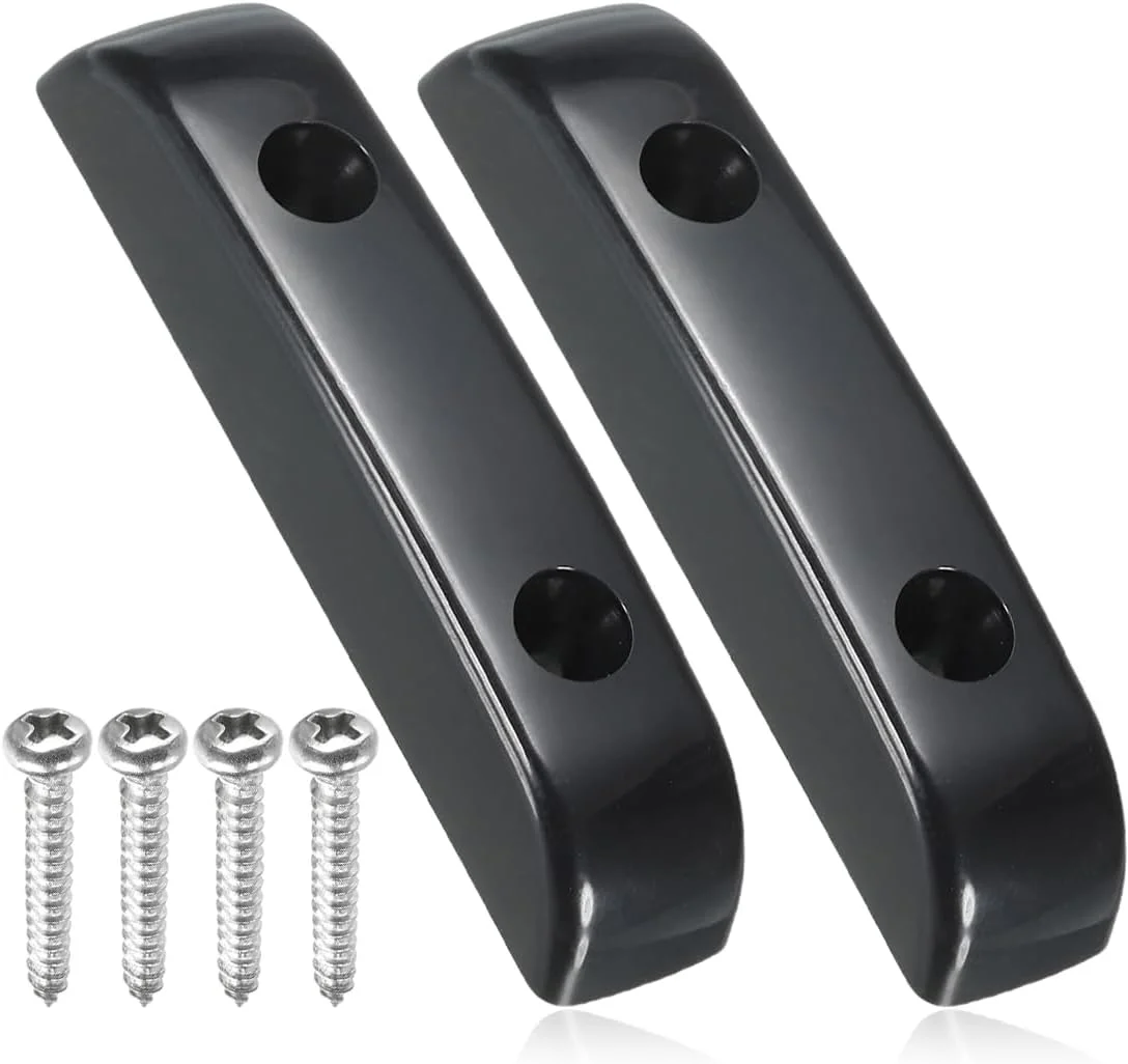 تکیه گاه انگشت شست گیتار باس، 2 عدد، به همراه پیچ نصب، برای گیتار باس Precision & Jazz، تکیه گاه انگشت شست پلاستیکی مشکی به همراه پیچ 4 عدد