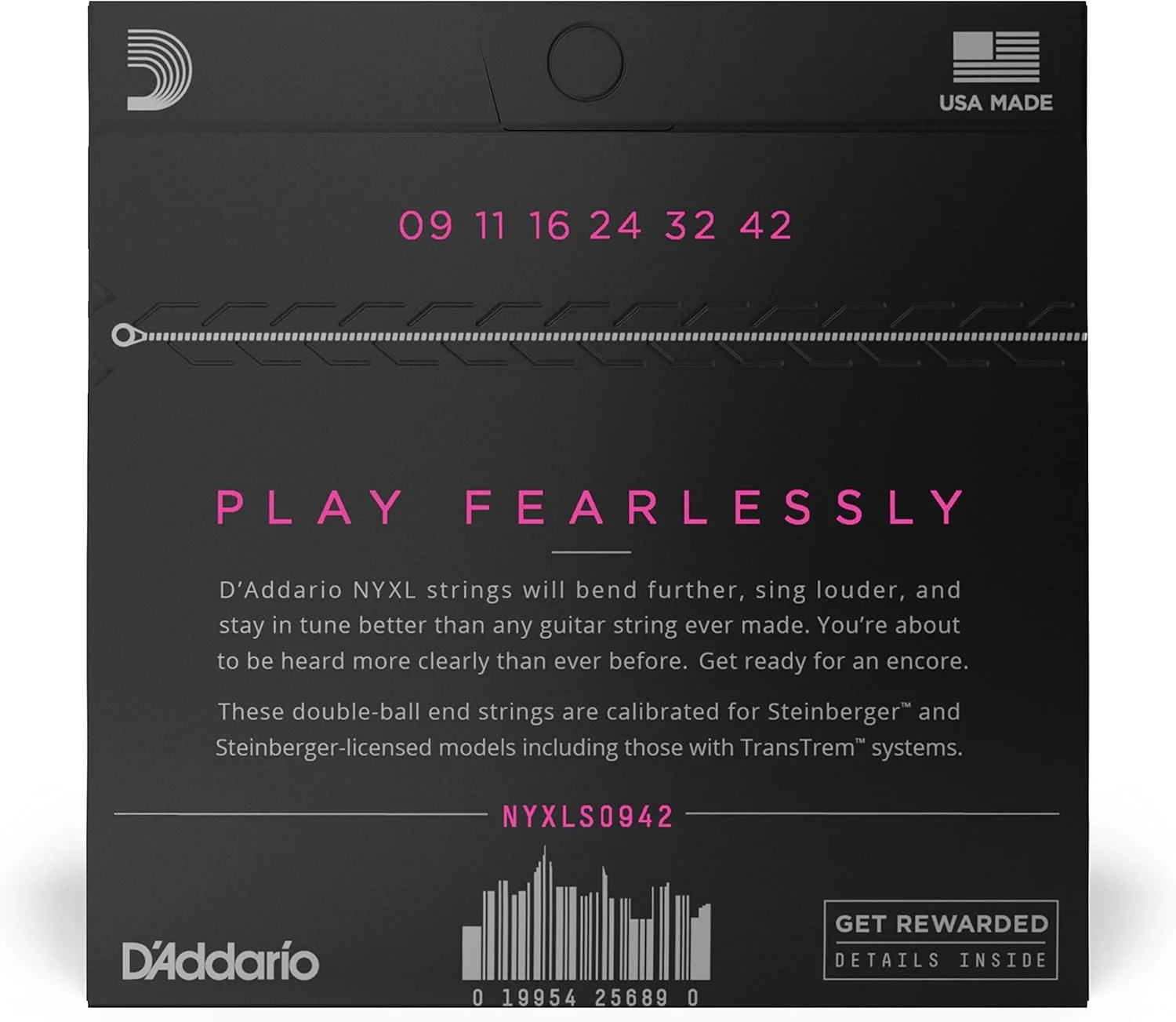 سیم گیتار D'Addario - سیم گیتار الکتریک NYXL - NYXLS0942 - استحکام بی نظیر، ثبات کوک، محدوده میانی تقویت شده - برای گیتارهای باس 4 سیم - 09-42 Super Light Double Ball End