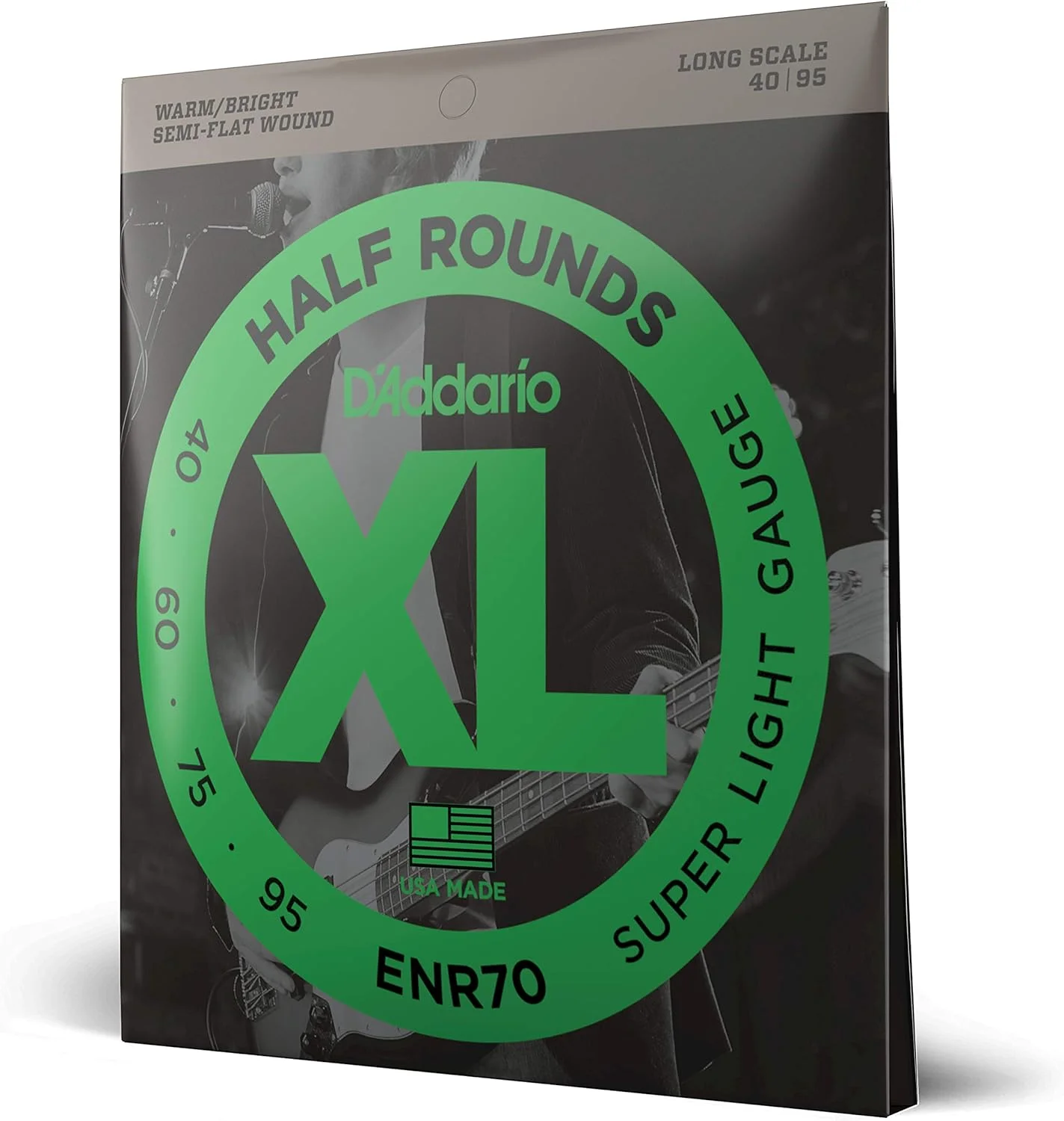 سیم های گیتار باس D'Addario XL Half Rounds - ENR70 - Long Scale - Super Light, 40-95