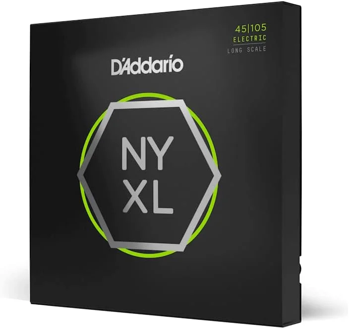 سیم گیتار باس D'Addario - سیم های باس NYXL - NYXL45105 - استحکام بی نظیر، ثبات کوک، پاسخ دهی بهبود یافته - برای گیتارهای باس 4 سیم - 45-105 Regular Light Top/Medium Bottom، Long Scale