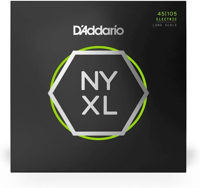سیم گیتار باس D'Addario - سیم های باس NYXL - NYXL45105 - استحکام بی نظیر، ثبات کوک، پاسخ دهی بهبود یافته - برای گیتارهای باس 4 سیم - 45-105 Regular Light Top/Medium Bottom، Long Scale