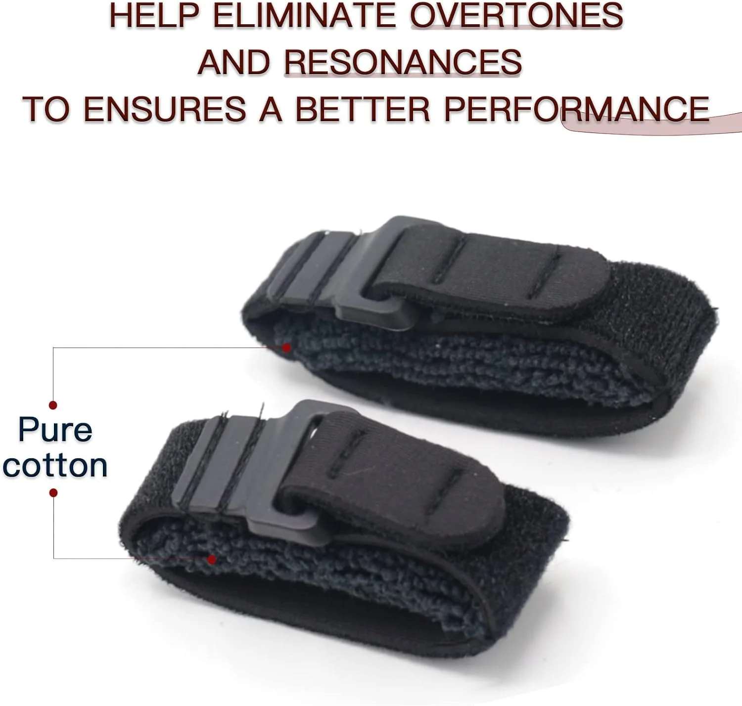 2 عدد خفه کن سیم گیتار باس، خفه کن فرت باس پنبه ای، خفه کن سیم گیتار قابل تنظیم