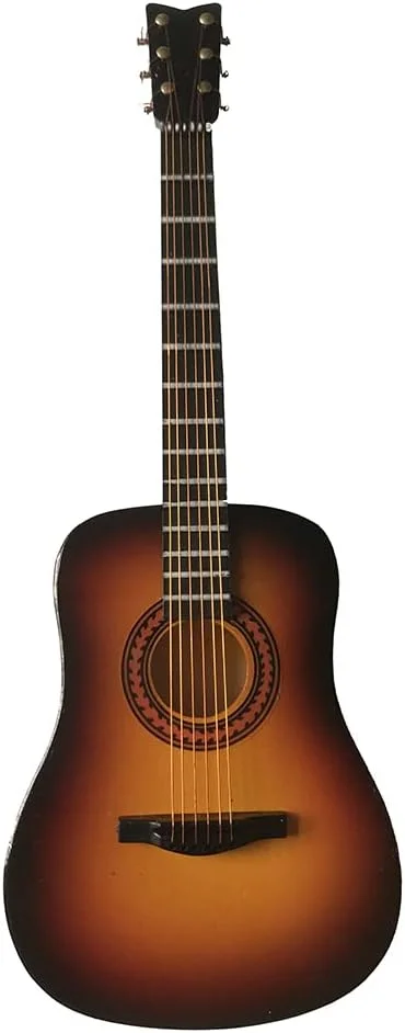 مدل مینی گیتار باس الکتریکی قهوه ای ALANO به همراه استند (18 سانتی متر)