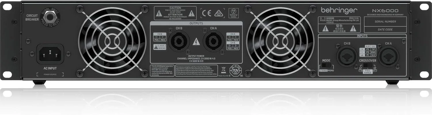 آمپلی فایر قدرت Behringer NX6000 کلاس D مشکی آمپلی فایر قدرت Behringer NX6000 کلاس D مشکی