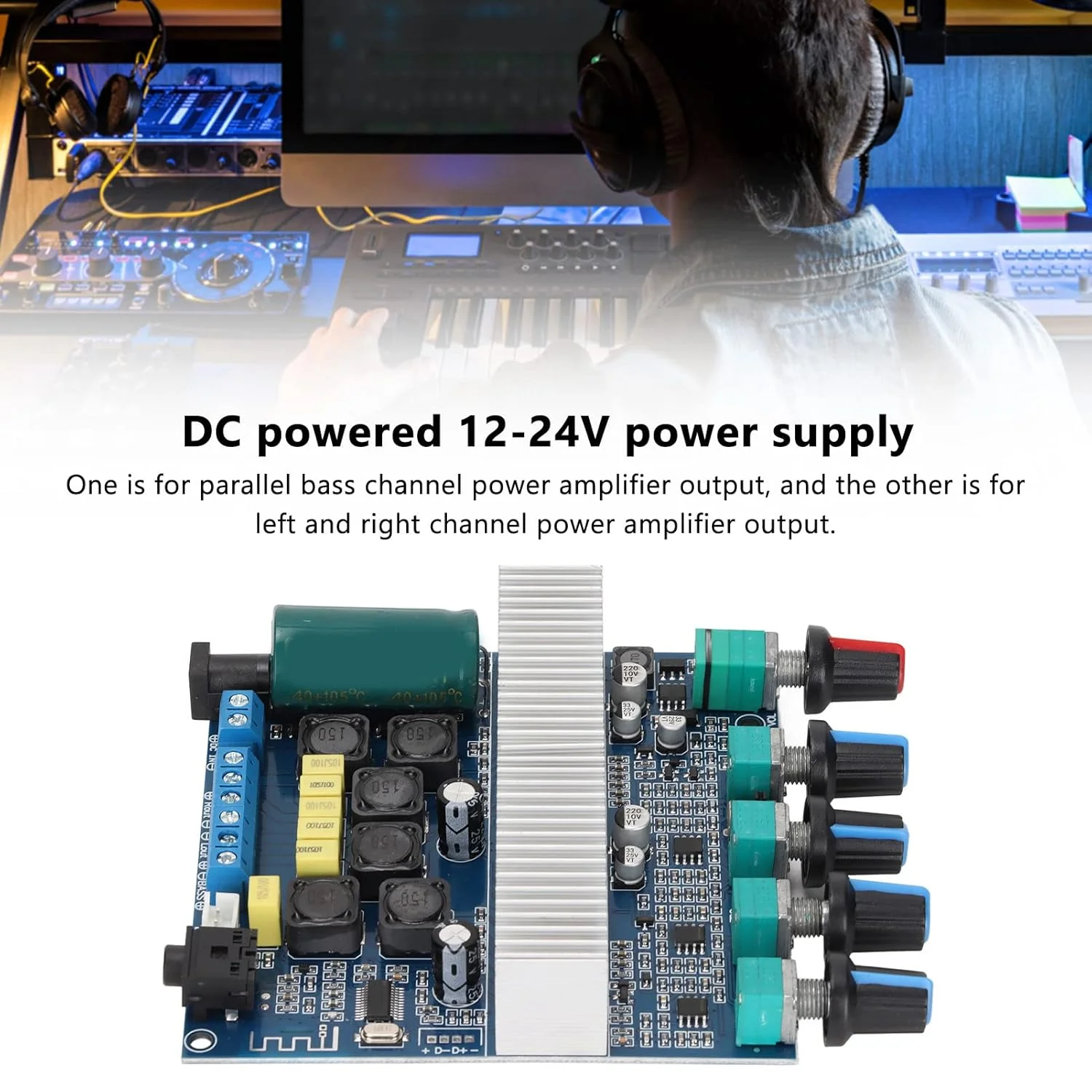 برد آمپلی فایر بلوتوث Bewinner، برد آمپلی فایر پرقدرت HIFI 2.1 کاناله 2X50W+100W با کنترل تریبل و باس برای بلندگوهای سینمای خانگی فروشگاه DIY برد آمپلی فایر بلوتوث Bewinner، برد آمپلی فایر پرقدرت HIFI 2.1 کاناله 2X50W+100W با کنترل تریبل و باس برای بلندگوهای سینمای خانگی فروشگاه DIY