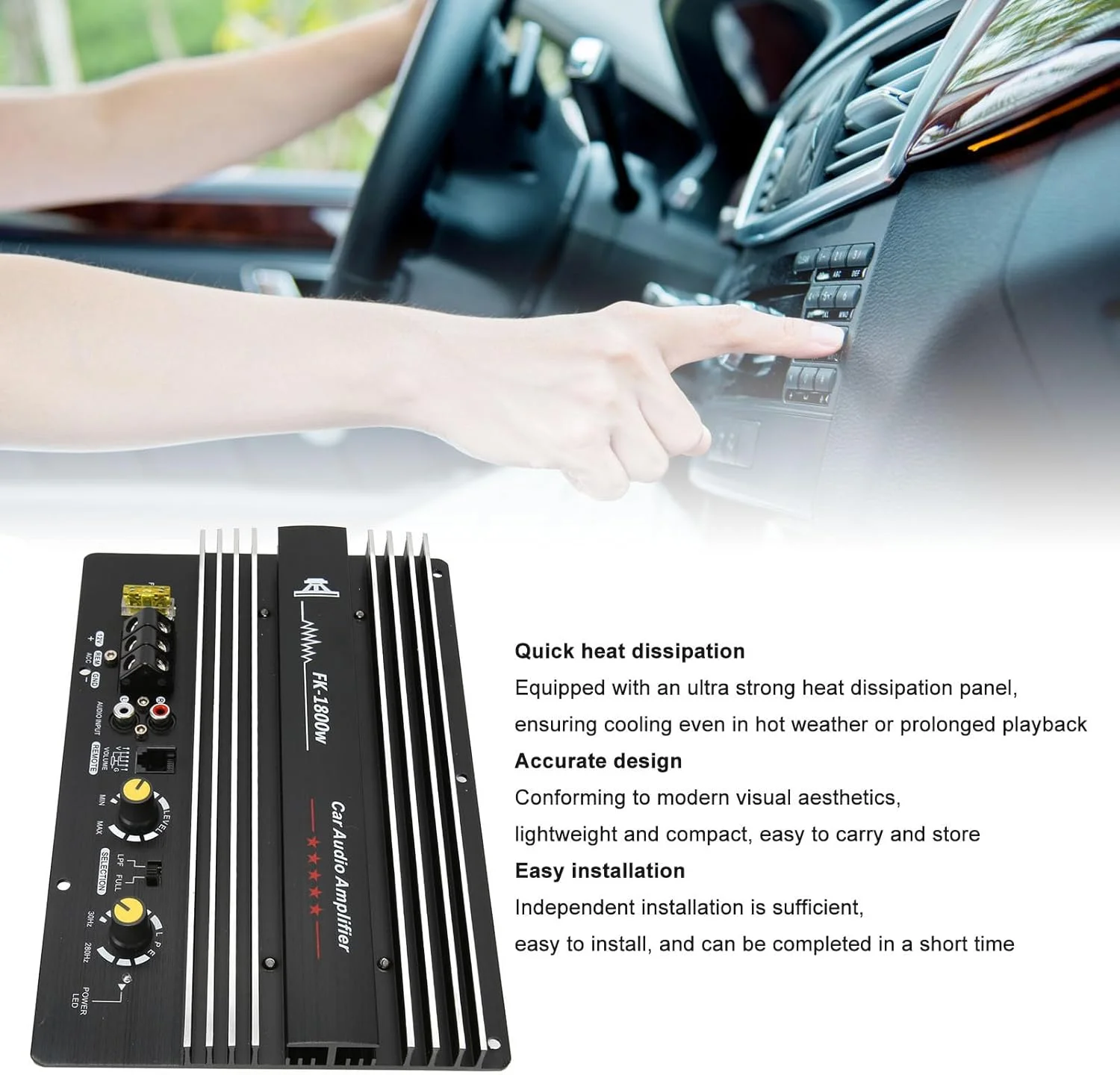 برد آمپلی فایر قدرت سیستم صوتی خودرو Bewinner، آمپلی فایر مونو 1800 وات 12 ولت با توان بالا برای ساب ووفر باس به همراه پنل پخش کننده، آمپلی فایر خودرو برای اصلاح بلندگوی خودرو برد آمپلی فایر قدرت سیستم صوتی خودرو Bewinner، آمپلی فایر مونو 1800 وات 12 ولت با توان بالا برای ساب ووفر باس به همراه پنل پخش کننده، آمپلی فایر خودرو برای اصلاح بلندگوی خودرو