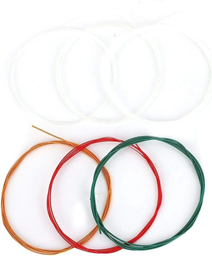 مجموعه سیم گیتار، 6 عدد سیم فلزی نایلونی لوازم جانبی جایگزین برای گیتارهای آکوستیک کلاسیک