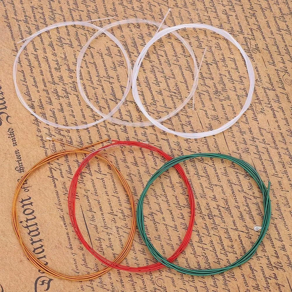 مجموعه سیم گیتار، 6 عدد سیم فلزی نایلونی لوازم جانبی جایگزین برای گیتارهای آکوستیک کلاسیک مجموعه سیم گیتار، 6 عدد سیم فلزی نایلونی لوازم جانبی جایگزین برای گیتارهای آکوستیک کلاسیک