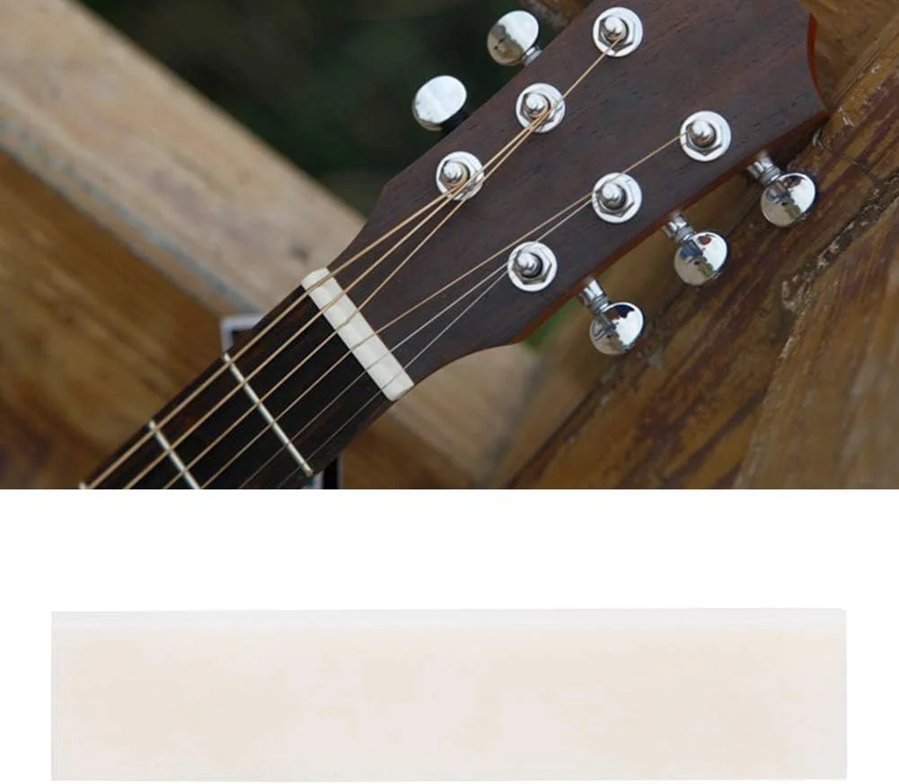 شیطانک سیم گیتار کلاسیک، گیتار الکتریک، استخوان، شیطانک بالایی، شیطانک خام سیم گیتار 52 x 6 x 10 میلی متر برای گیتار و باس 1 عدد (5 عدد)