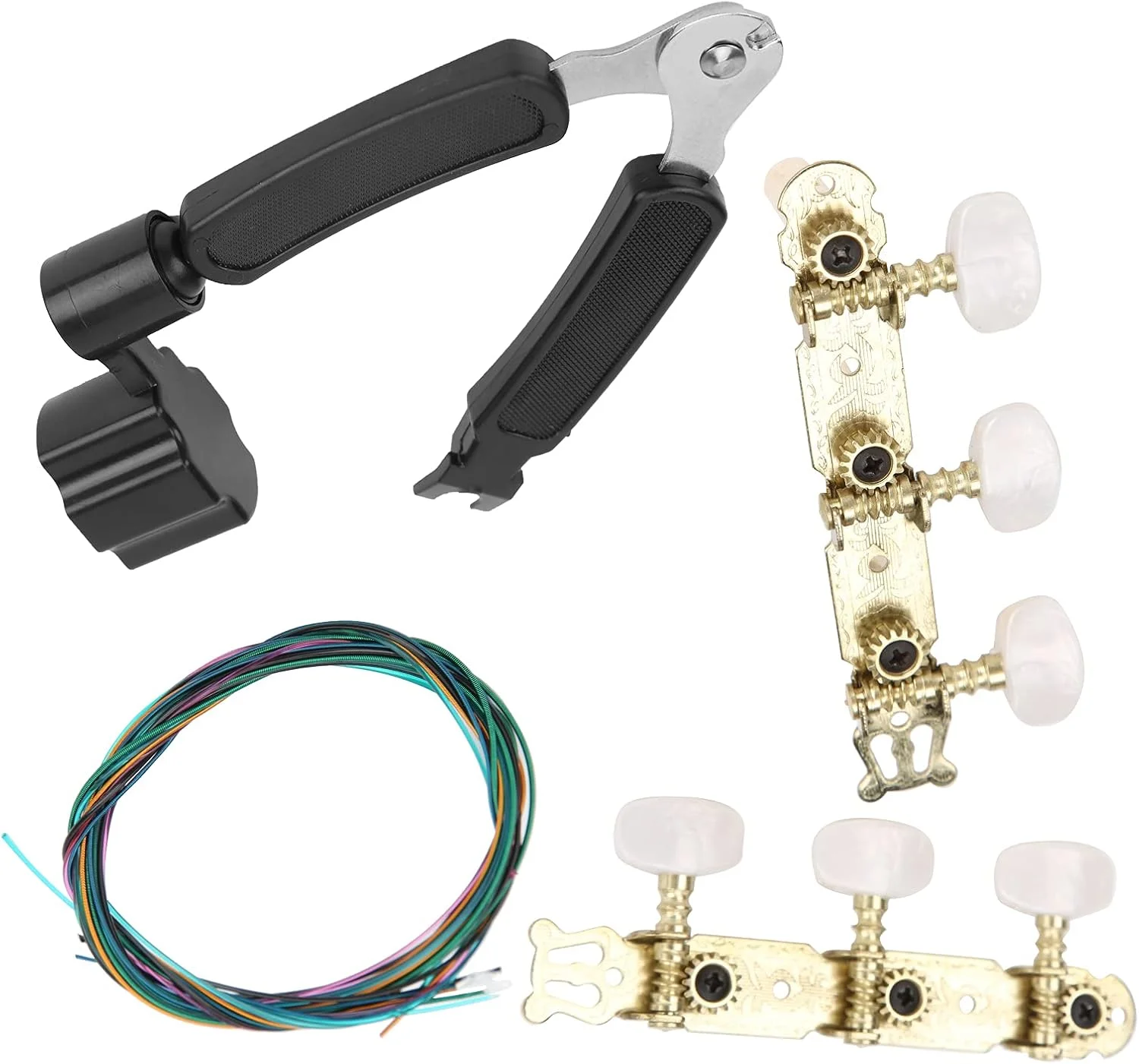 مجموعه تعویض سیم گیتار، ضد خوردگی، بدون لغزش صدا، مقاوم در برابر سایش، مجموعه تیونرهای گیتار برای تعمیر گیتارهای کلاسیک