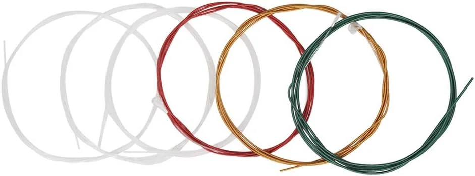 سیم گیتار OUNA مدل C105، سیم های گیتار آکوستیک کلاسیک رنگین کمانی رنگی، هسته نایلونی با روکش رنگی آلیاژ مس، 6 عدد در هر مجموعه (0.028-.043)