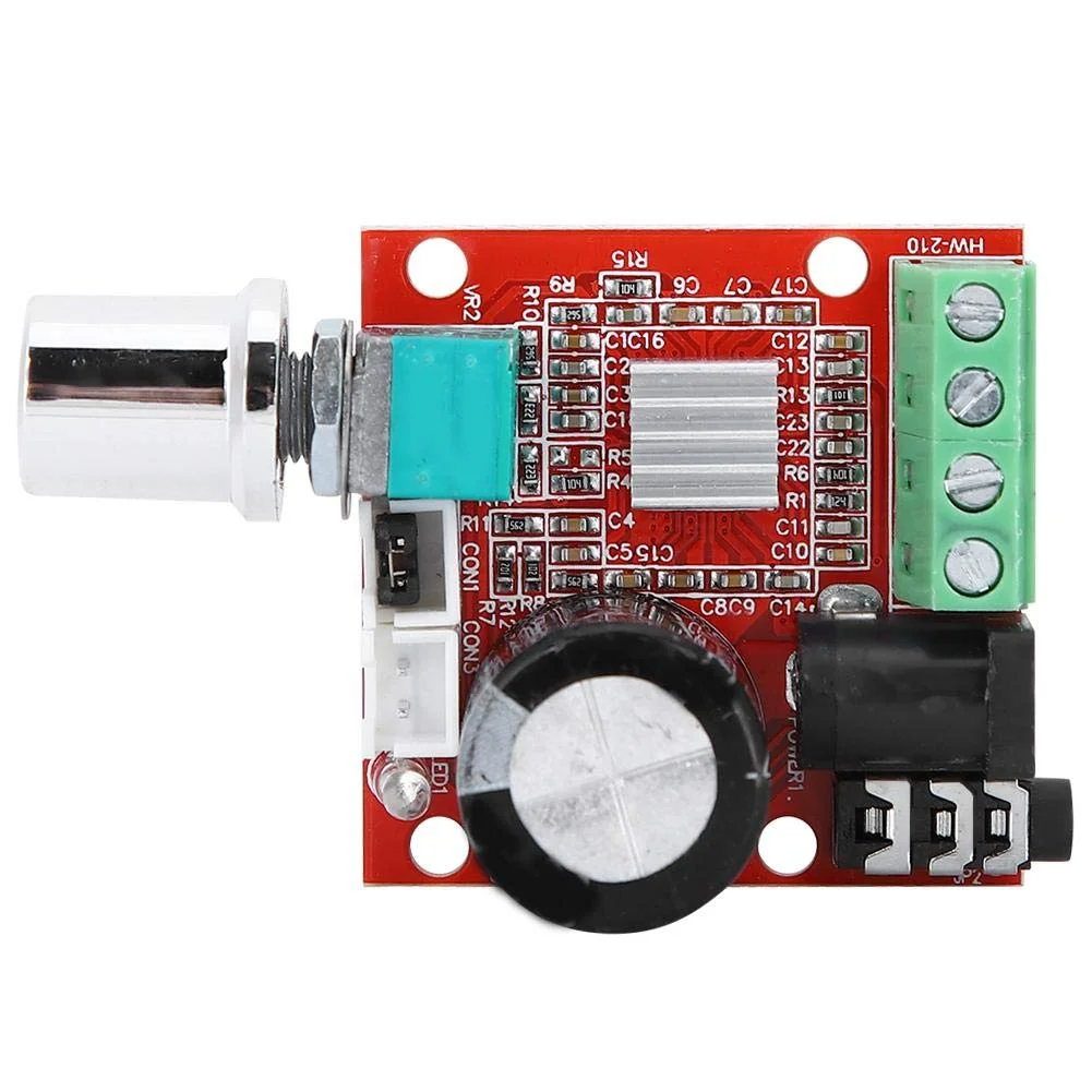 برد تقویت کننده PAM8610 DC 8V-12V استریو دیجیتال با توان بالا، مینی استریو با پتانسیومتر تنظیم صدا