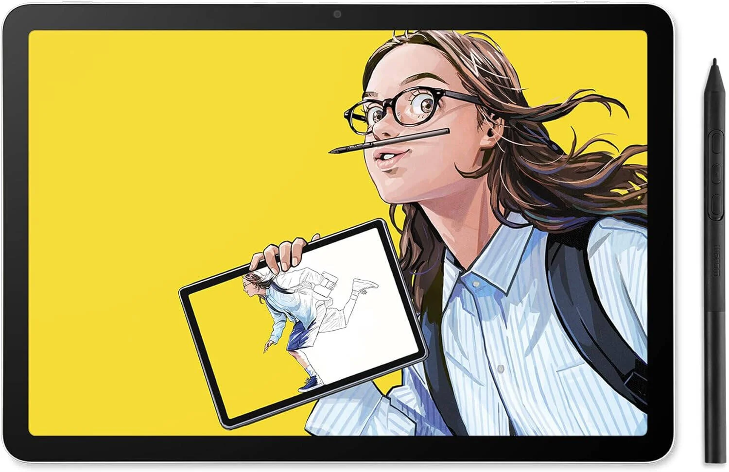 تبلت طراحی موبایل اندروید وکام مووینک‌پد 11، نمایشگر 11 اینچی 2K IPS، پردازنده Mediatek Helio G99، رم 8 گیگابایتی، حافظه 128 گیگابایتی، قابلیت Quick Draw، به همراه قلم Slim Pro Pen 3 بدون باتری، اندروید 14، خاکستری روشن | DTHA116C