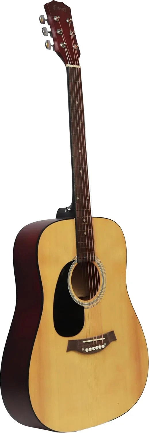 گیتار آکوستیک ۴۱ اینچی دست چپ نواز جوآرز – بدنه Dreadnought | صفحه رویی صنوبر | صفحه انگشت‌گذاری و بریج رزوود | سیم‌های فولادی آلیس | میله خرک دو جهته | پرداخت مات | به همراه کیف و پیک