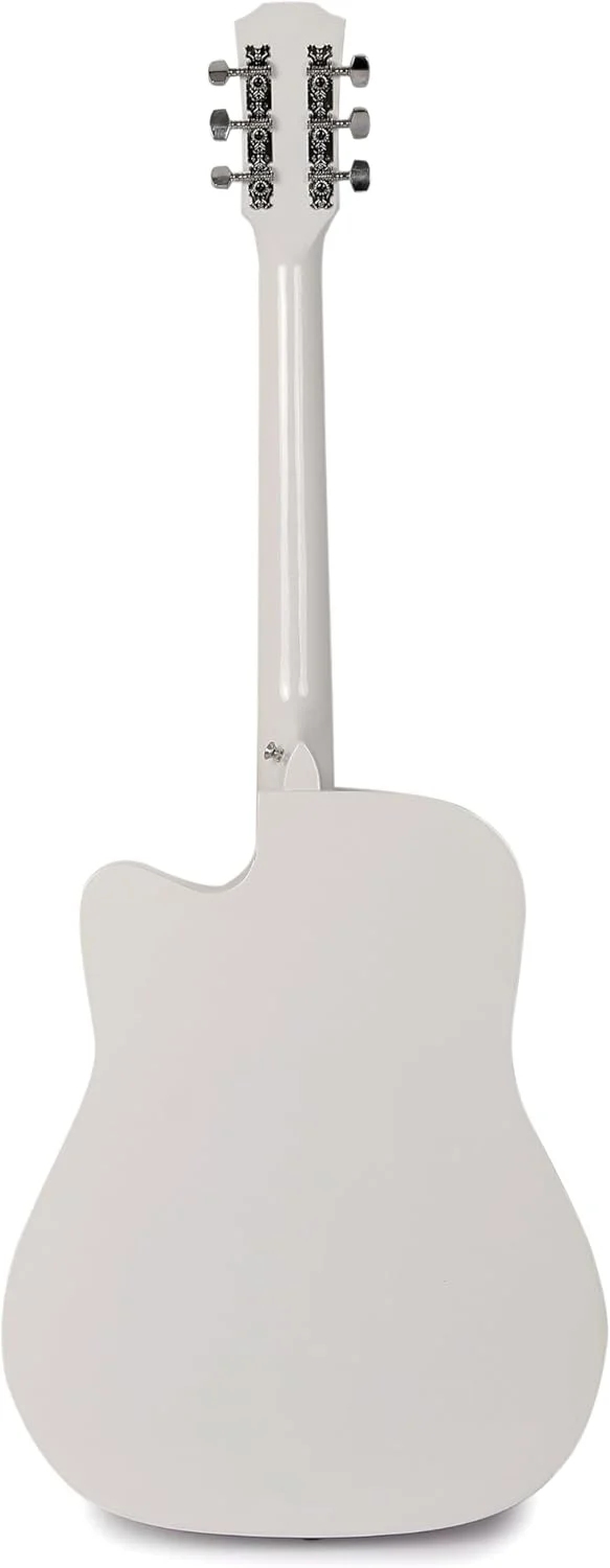 گیتار آکوستیک 41 اینچی INTERN INT-P41C-WH برای مبتدیان و حرفه ای ها | گیتار 6 سیم دست راست با میله خرک، کیف، سیم، بند و پیک | ساخت چوب مرغوب برای صدای غنی (سفید) گیتار آکوستیک 41 اینچی INTERN INT-P41C-WH برای مبتدیان و حرفه ای ها | گیتار 6 سیم دست راست با میله خرک، کیف، سیم، بند و پیک | ساخت چوب مرغوب برای صدای غنی (سفید)