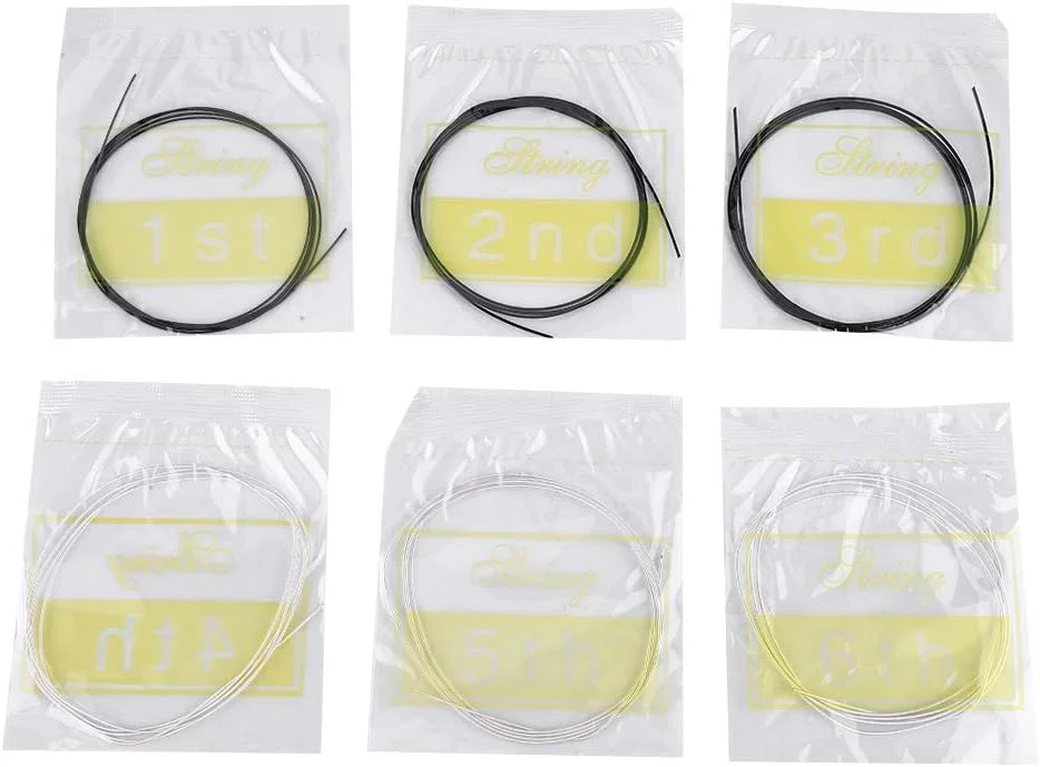 سیم گیتار Eujgoov، سیم گیتار کلاسیک، جنس نایلون بادوام برای دوستداران موسیقی کلاسیک (C103 نایلون سفید مشکی گیتار کلاسیک)