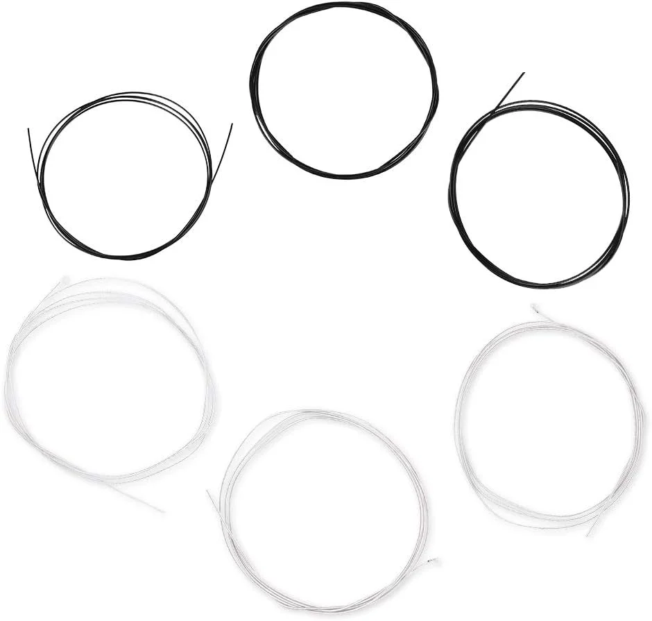 سیم گیتار Eujgoov، سیم گیتار کلاسیک، جنس نایلون بادوام برای دوستداران موسیقی کلاسیک (C103 نایلون سفید مشکی گیتار کلاسیک)