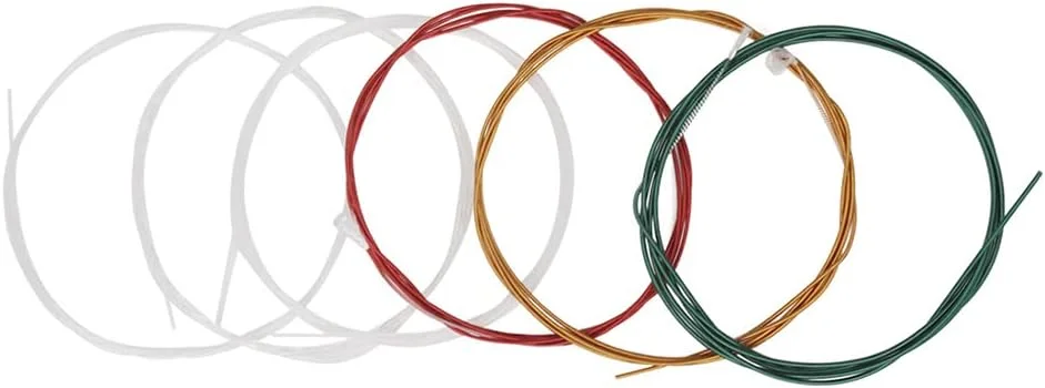 سیم گیتار، C105 رنگین کمانی رنگارنگ آکوستیک کلاسیک سیم گیتار هسته نایلونی آلیاژ مس روکش رنگی، 6 عدد/ست (0.028-.043)