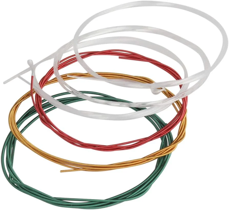 سیم گیتار، IRIN C105 رنگین کمانی رنگارنگ آکوستیک کلاسیک سیم گیتار هسته نایلونی آلیاژ مس روکش رنگی، 6 عدد در هر مجموعه (.028-.043)