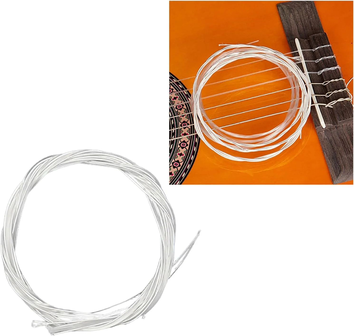 سیم گیتار کلاسیک 6 عددی، سیم روکش نقره ای، مجموعه سیم های نایلونی حرفه ای کلاسیک سیم گیتار کلاسیک 6 عددی، سیم روکش نقره ای، مجموعه سیم های نایلونی حرفه ای کلاسیک