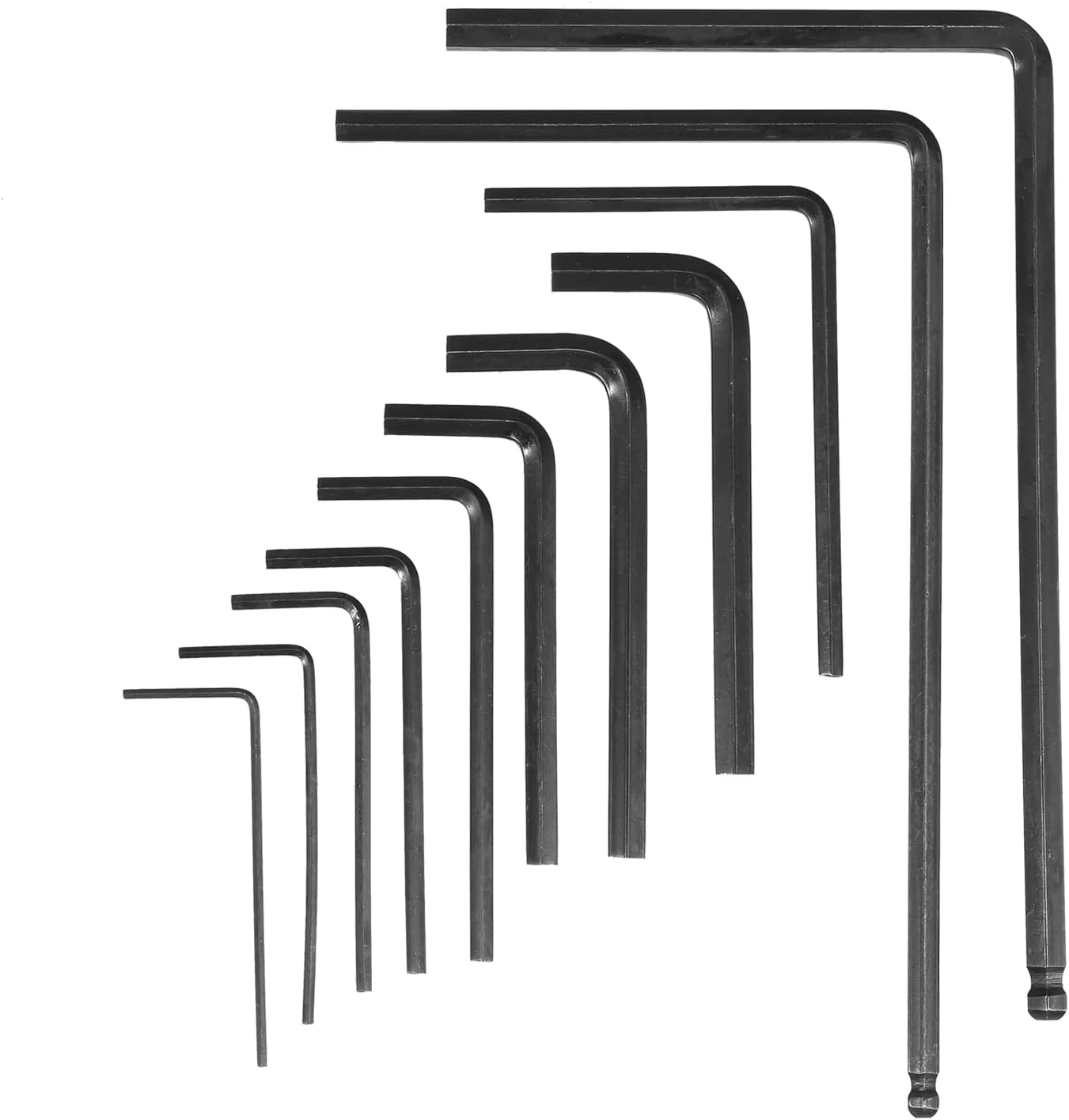 مجموعه ۱۱ عددی آچار گیتار، آچار آلن با سر توپی بلند ۴ و ۵ میلی‌متری برای تنظیم میله خرک، پیچ‌های بریج و دسته گیتار آکوستیک، الکتریک و باس