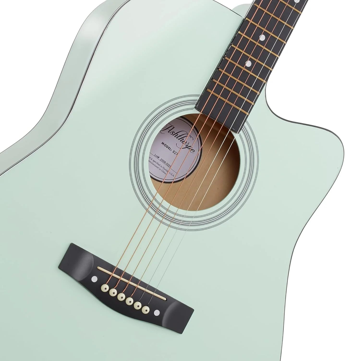 پکیج گیتار آکوستیک کات اوی 41 اینچی مبتدی Ashthorpe (سبز نعنایی)، کیت استارتر کامل سایز بزرگ با کیف، سیم، بند، تیونر، پیک پکیج گیتار آکوستیک کات اوی 41 اینچی مبتدی Ashthorpe (سبز نعنایی)، کیت استارتر کامل سایز بزرگ با کیف، سیم، بند، تیونر، پیک