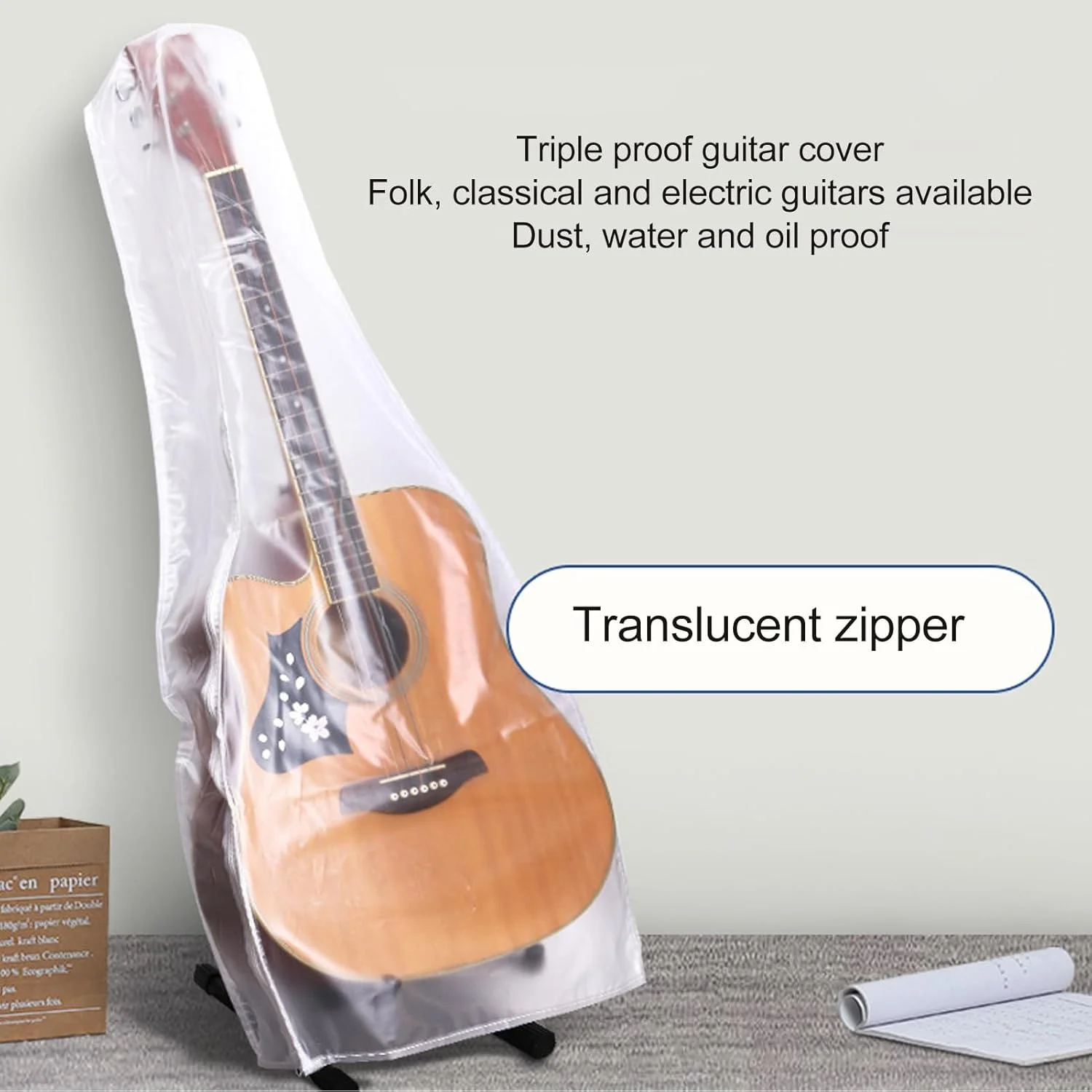 روکش گرد و غبار گیتار ضد آب قابل حمل، کیف محافظ تاشو برای گیتارهای آکوستیک، الکتریک و بیس، مناسب نوازندگان و سازهای زهی روکش گرد و غبار گیتار ضد آب قابل حمل، کیف محافظ تاشو برای گیتارهای آکوستیک، الکتریک و بیس، مناسب نوازندگان و سازهای زهی