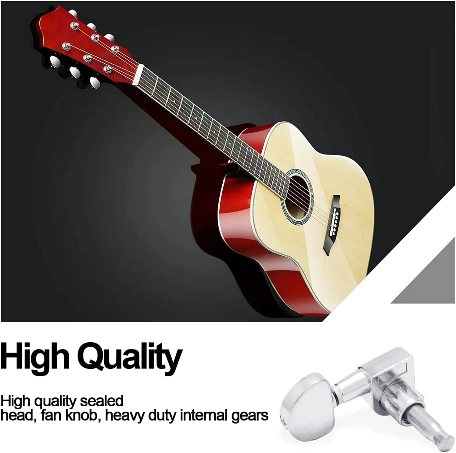 کوک گیتار TECHBLAZE 3L+3R، گوشی های کوک گیتار، سر کوک گیتار برای گیتار آکوستیک، سر کوک نیمه بسته برای گیتارهای آکوستیک و الکتریک