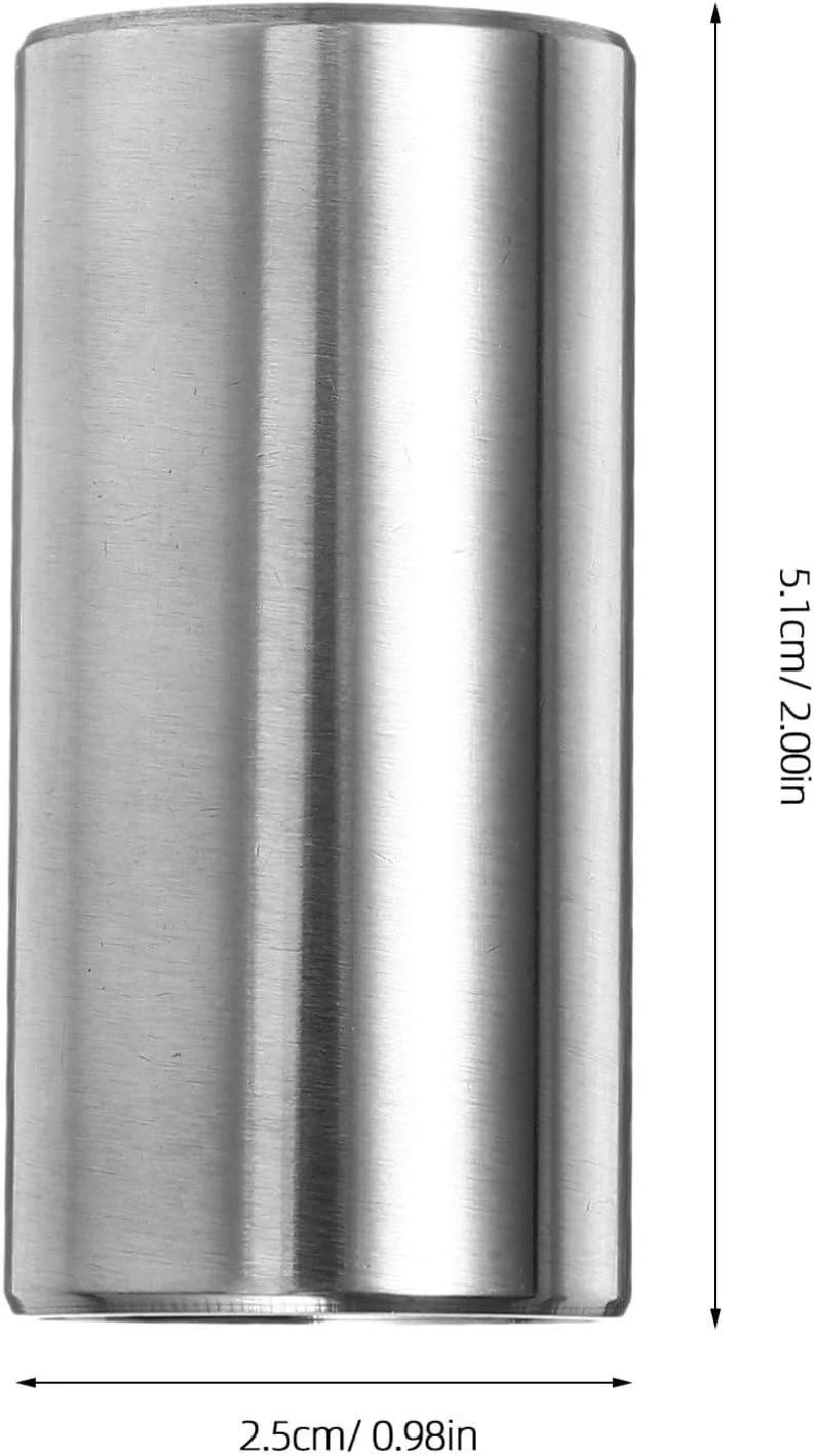 اسلایدهای گیتار SUPVOX: 2 عدد اسلاید 51 میلی متری شیشه ای و استیل ضد زنگ - گردنه متوسط ​​برای گیتارهای آکوستیک الکتریک باس (شفاف و نقره ای)