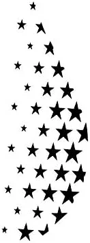 برچسب گیتار مناسب برای فرت بورد گیتار آکوستیک و الکتریک، دیوار اتاق خواب، طرح ستاره مشکی، ابعاد 9.5 در 25.5 سانتی متر