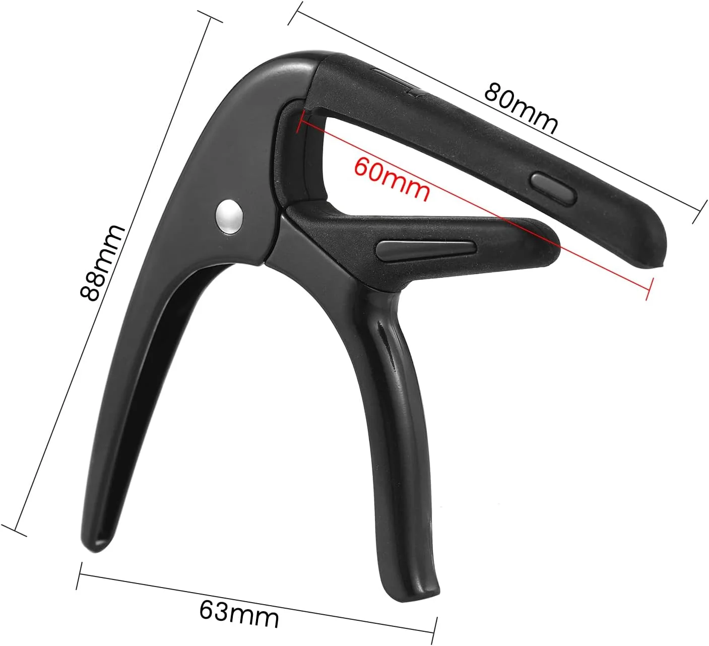 تغییر دهنده تُن گیتار OUNA، کاپوی گیتار آلیاژ روی قابل حمل حرفه ای با پیک گیتار برای گیتارهای آکوستیک الکتریک، یوکللی و ماندولین