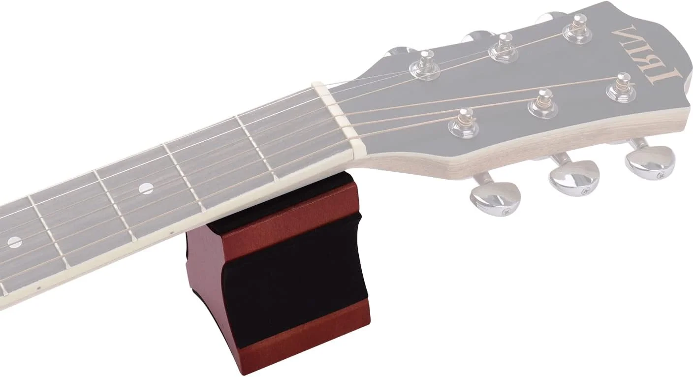 نگهدارنده گردن گیتار Joleritc، جنس چوب ماهون، دو ارتفاع قابل استفاده، ابزار لوتیر برای گیتار الکتریک، آکوستیک، گیتار باس و ماندولین نگهدارنده گردن گیتار Joleritc، جنس چوب ماهون، دو ارتفاع قابل استفاده، ابزار لوتیر برای گیتار الکتریک، آکوستیک، گیتار باس و ماندولین